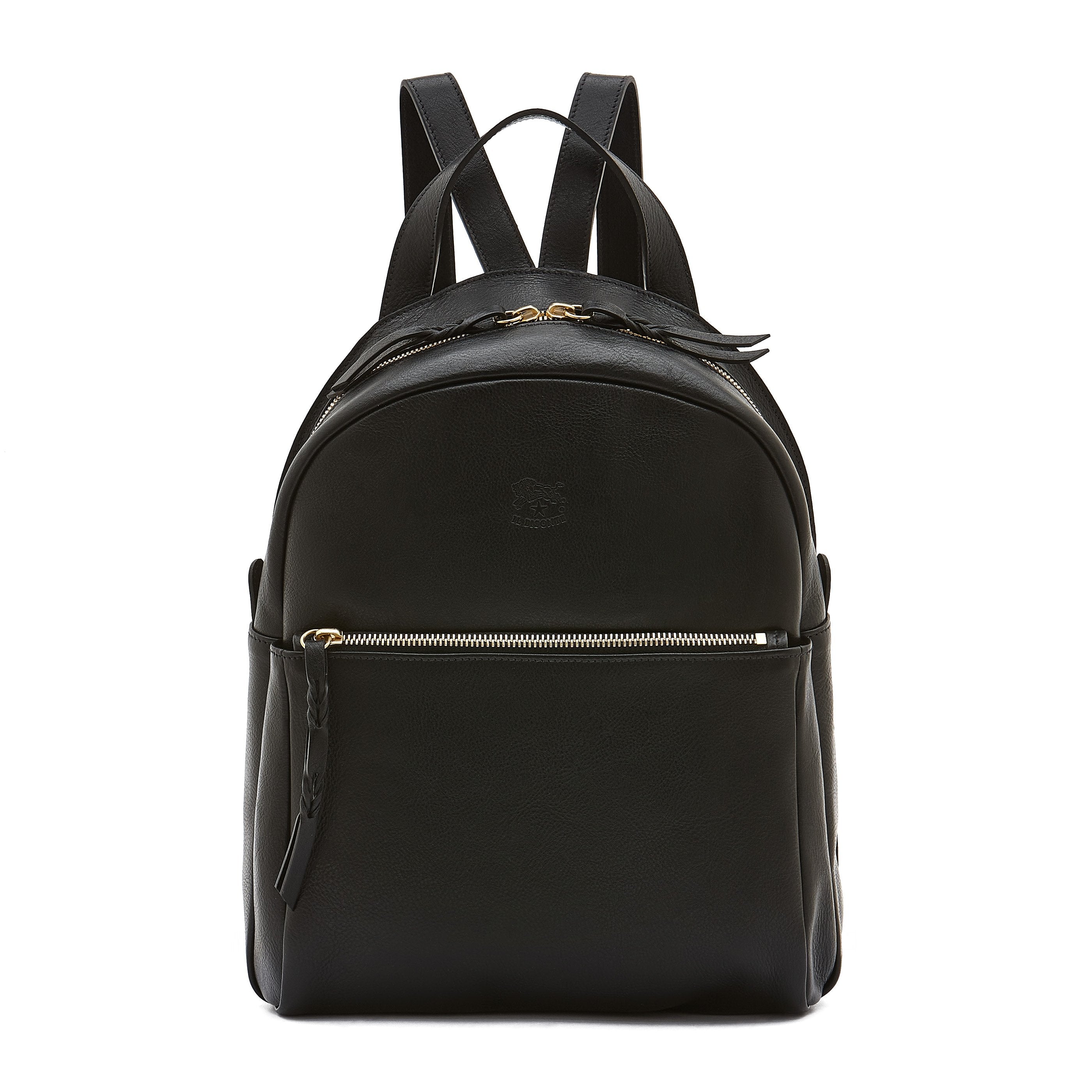 Leather Backpack Black color Made in Italy
