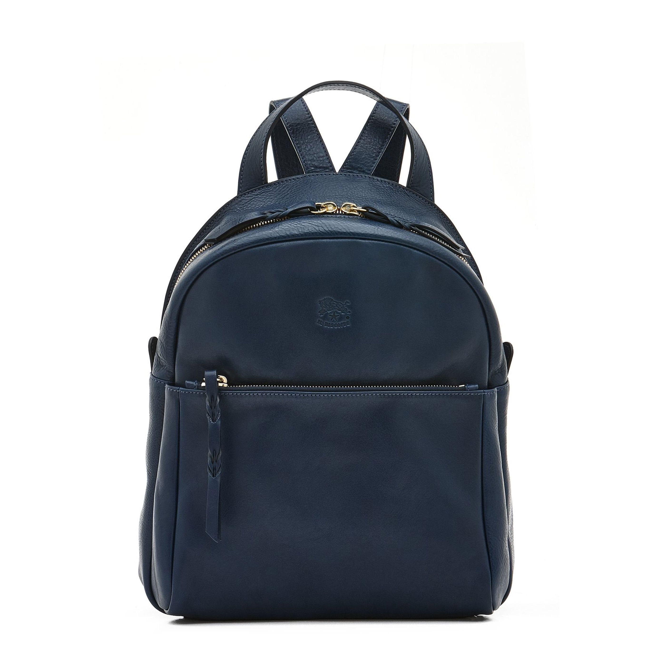Lungarno | Women's backpack in leather color blue – Il Bisonte