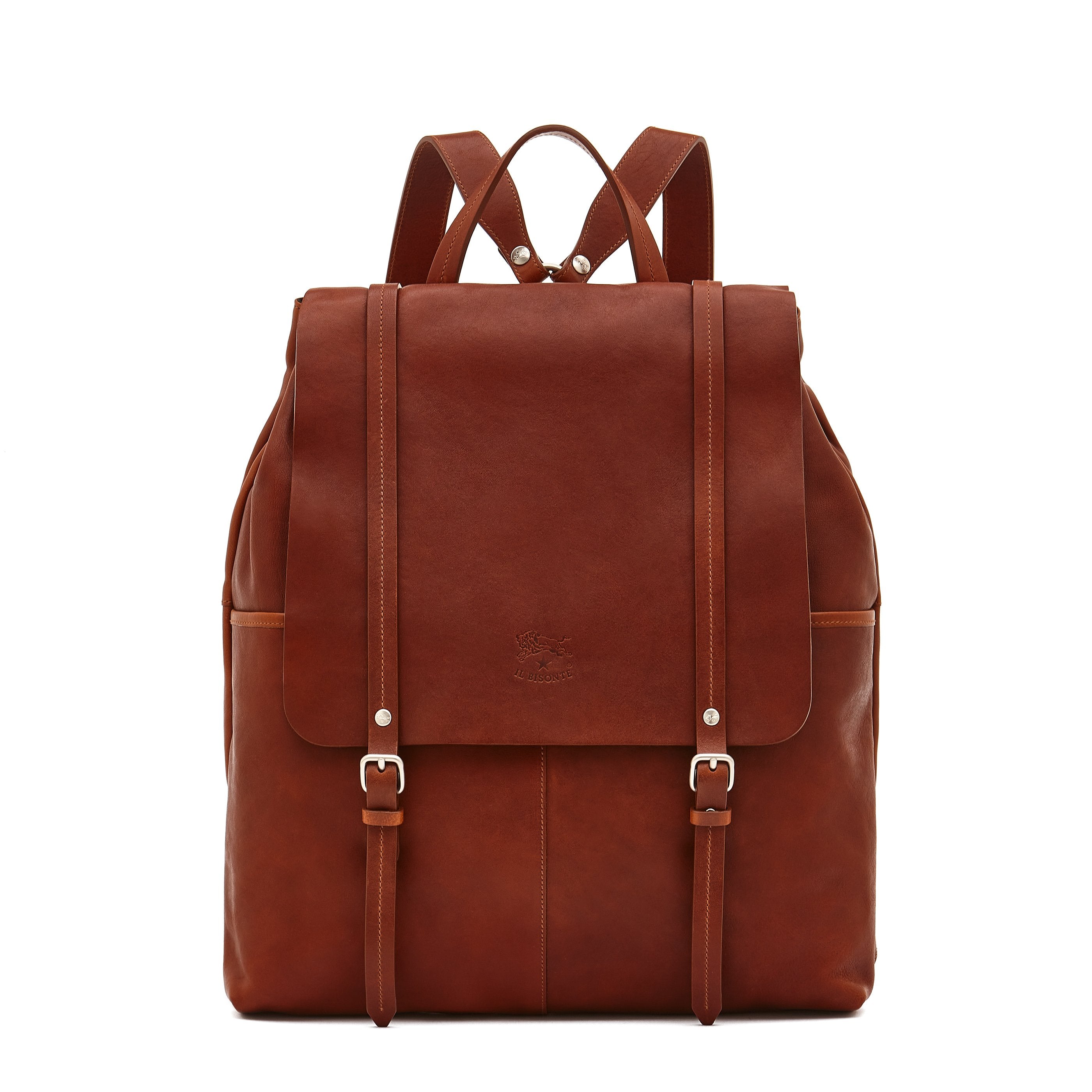 IL BISONTE / リュック/レザー/RED Trappola | Men's backpack in vintage leather color sepia – Il Bisonte
