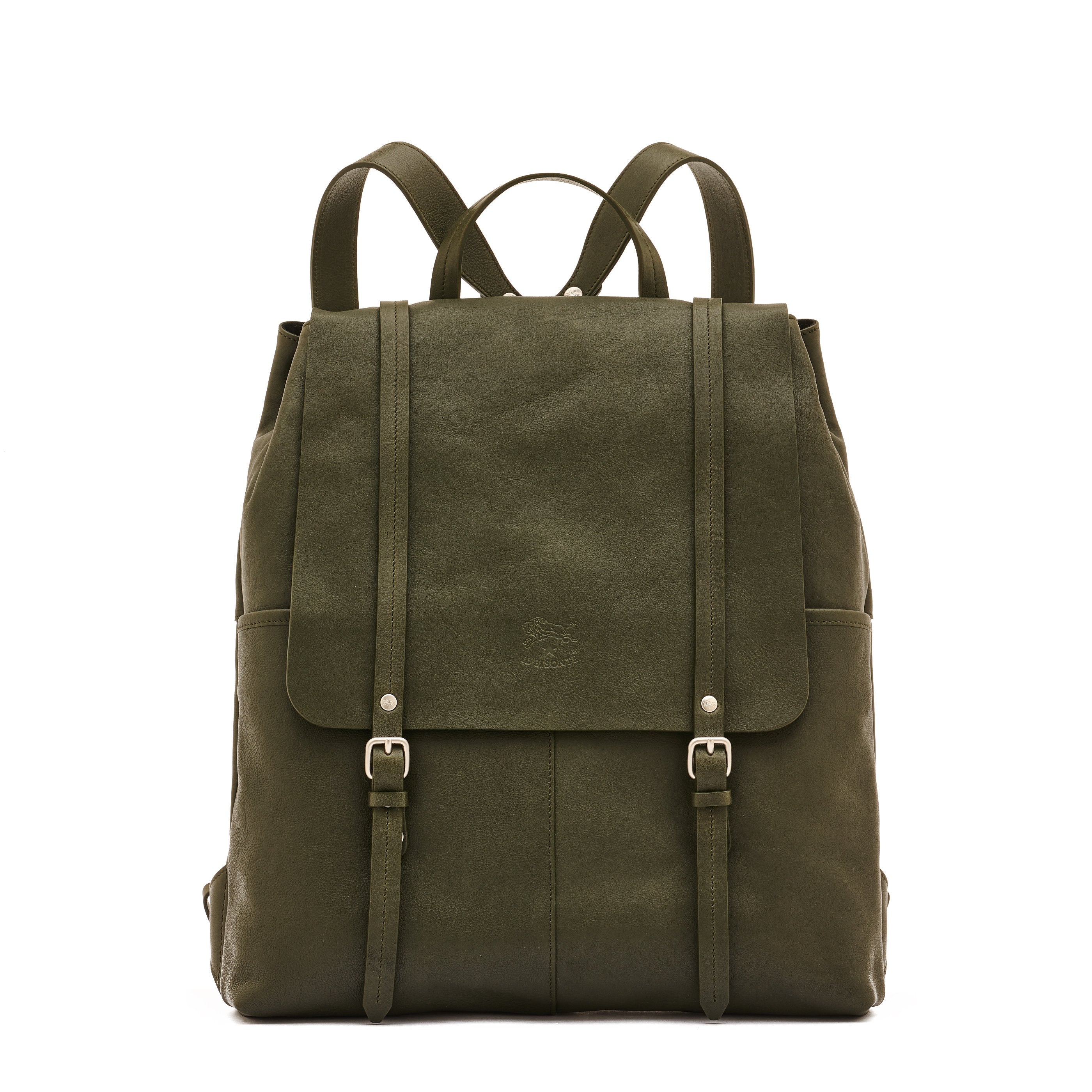 Trappola Men's backpack in vintage leather color forest