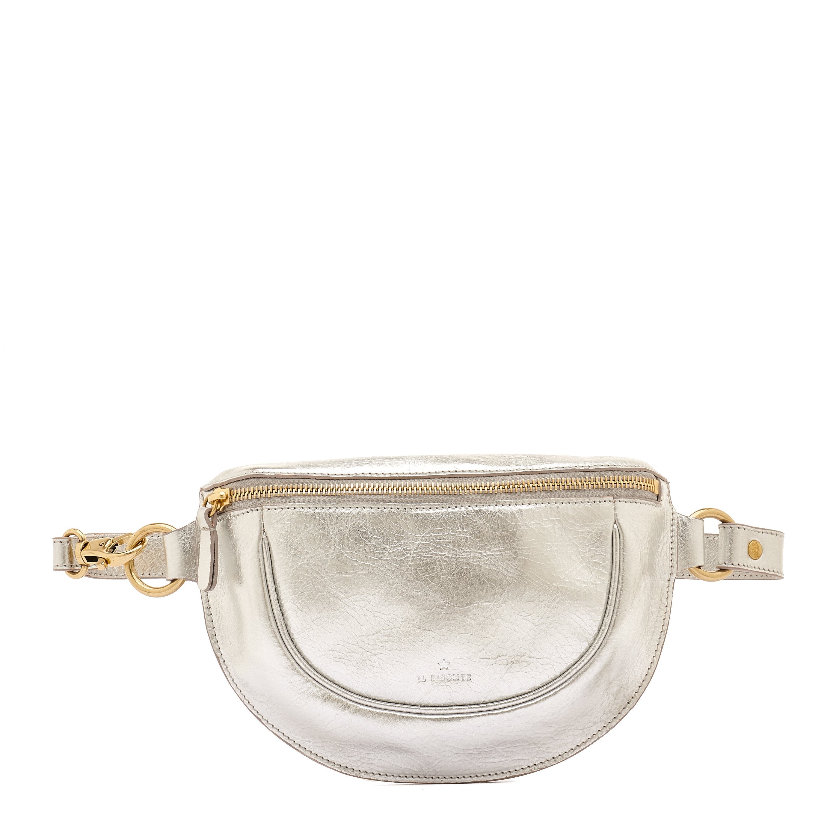 Oliveta | Women's belt bag in metallic leather color metallic