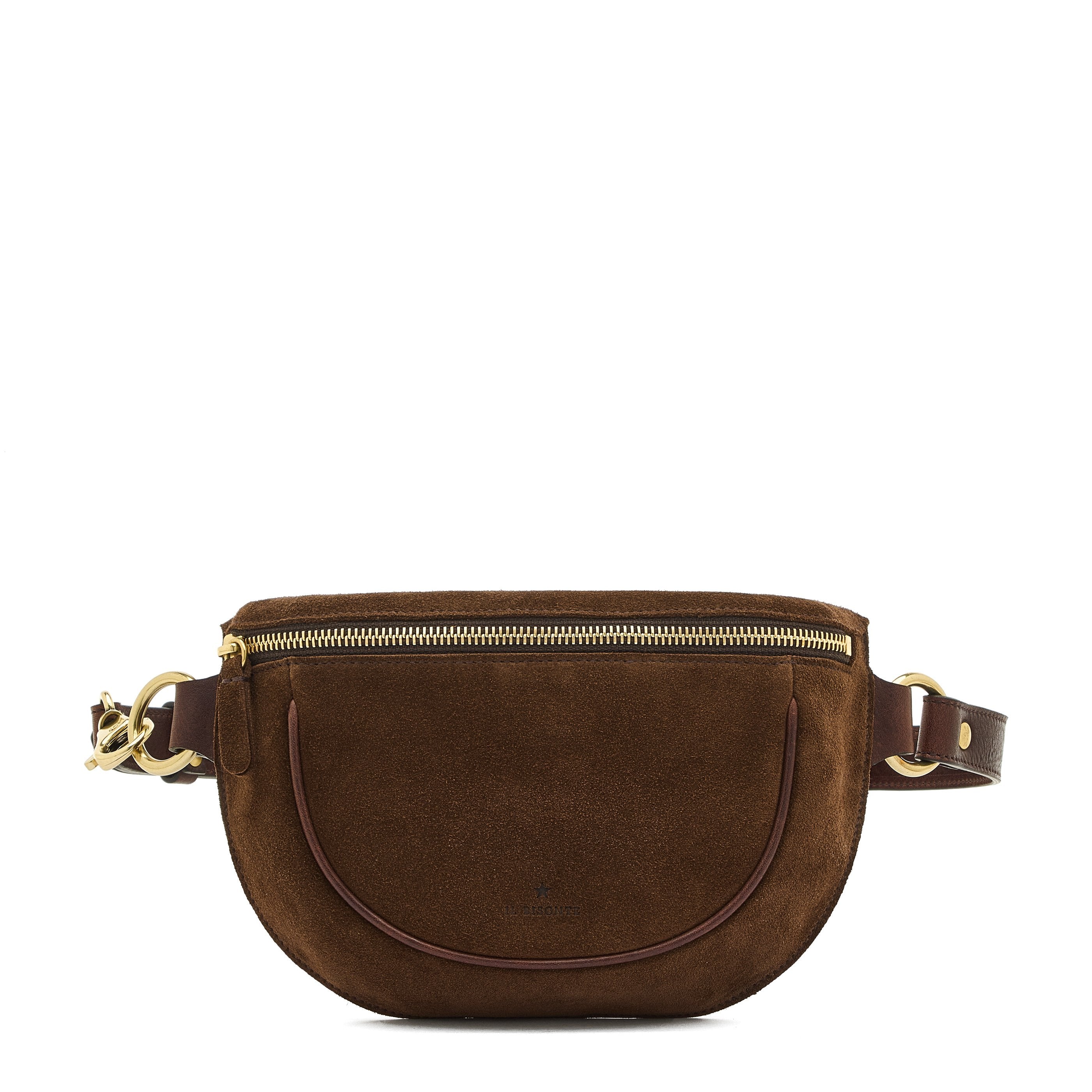 Oliveta | Women's belt bag in suede color dark brown – Il Bisonte