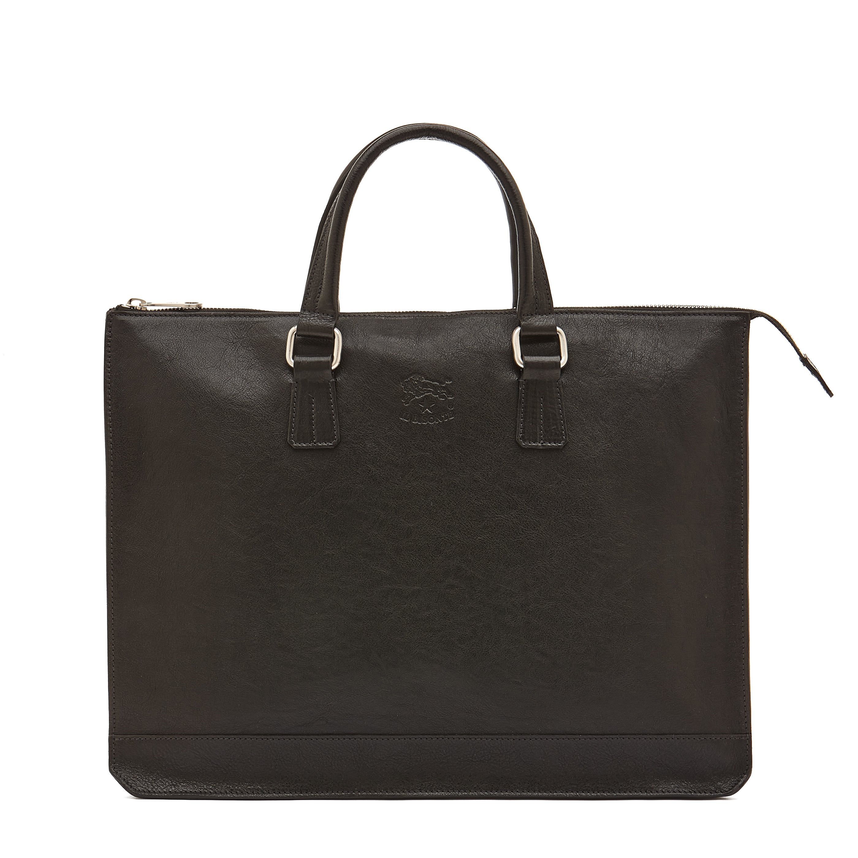 Meleto | Men's briefcase in vintage leather color black – Il Bisonte