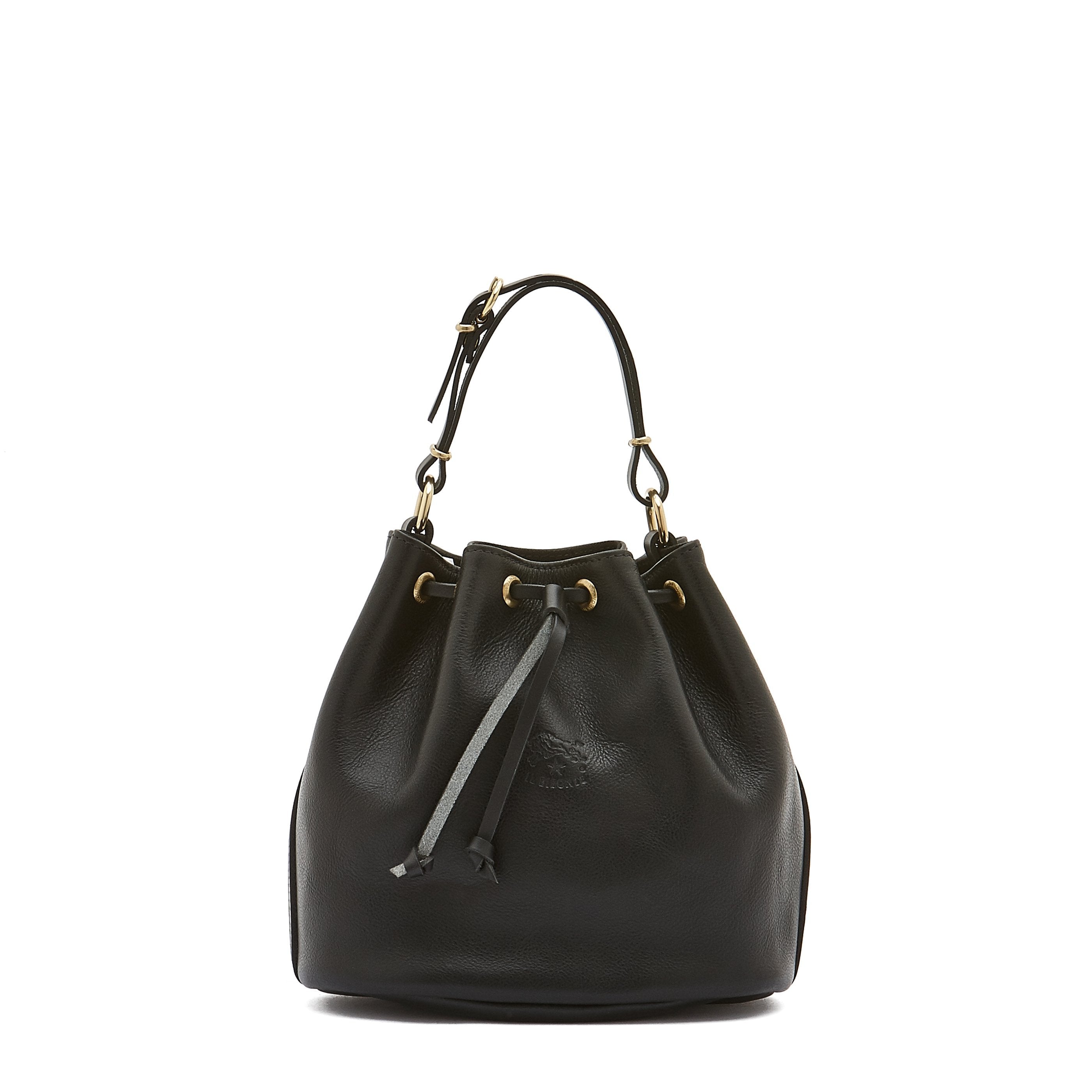 Sac seau pour femme en cuir couleur noir