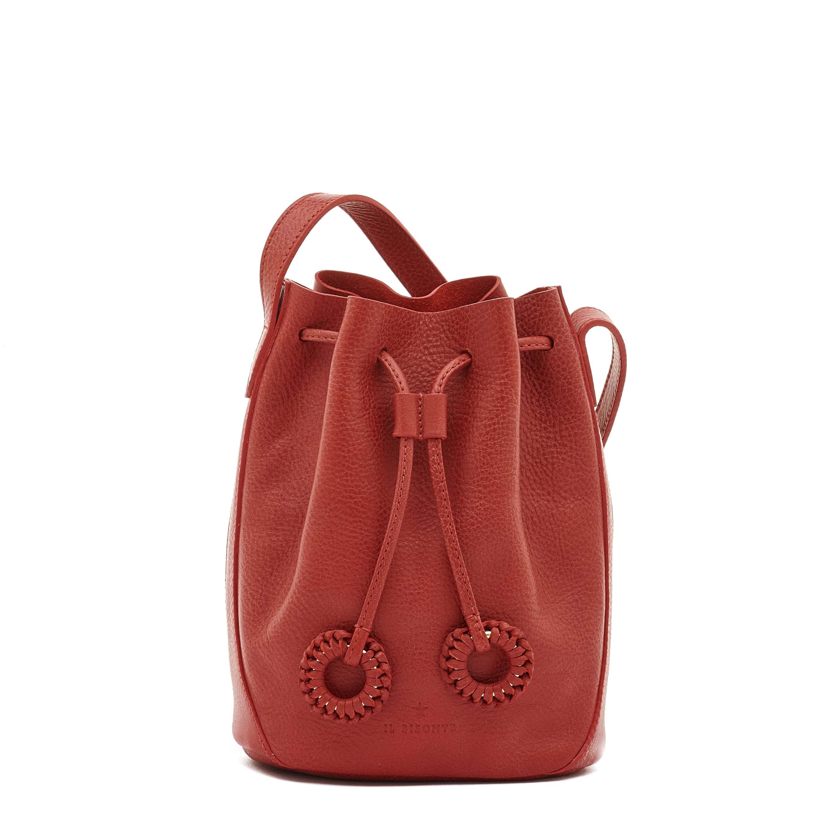 Tessa Sac seau pour femme en cuir couleur rouge – Il Bisonte