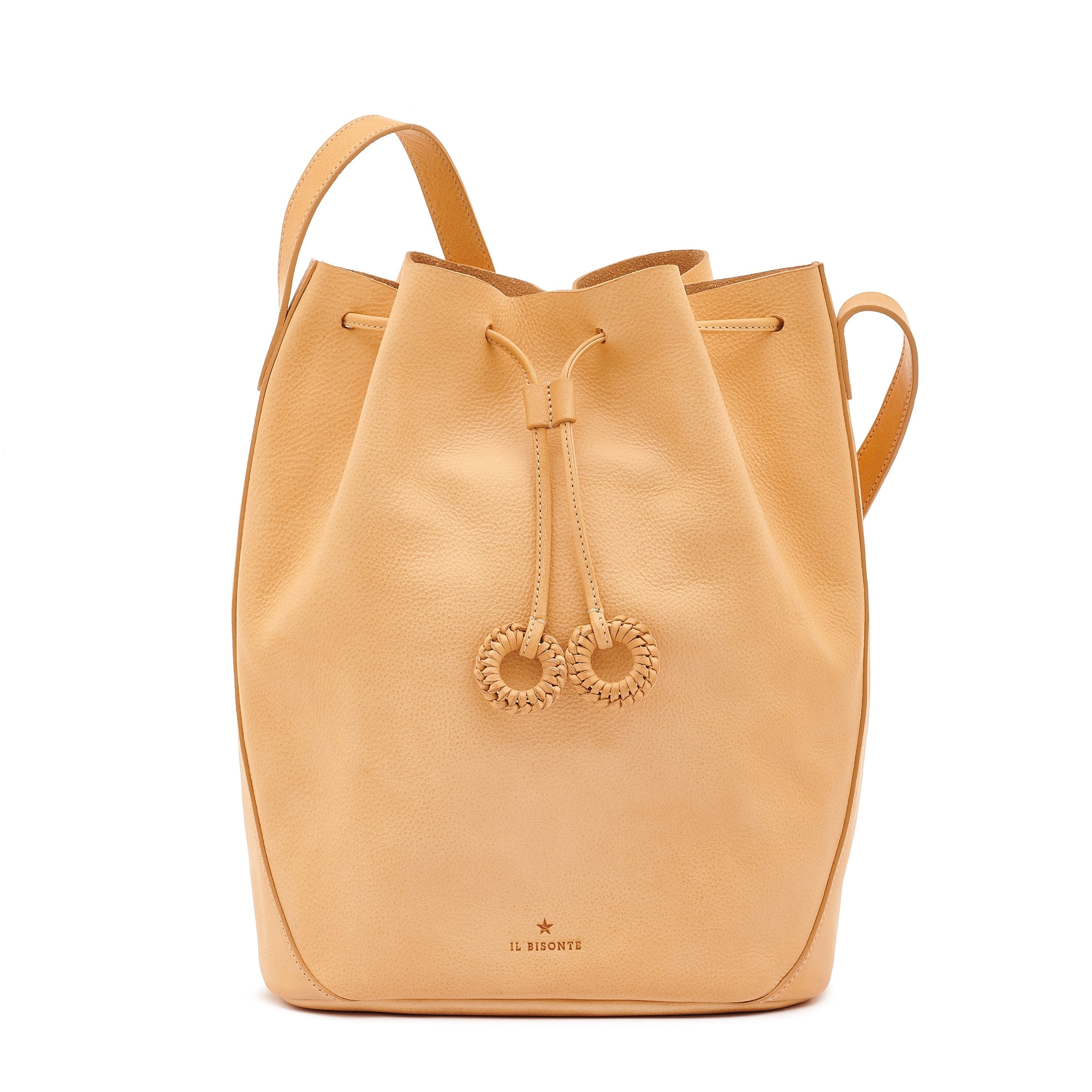 Tessa Sac seau pour femme en cuir couleur naturel – Il Bisonte