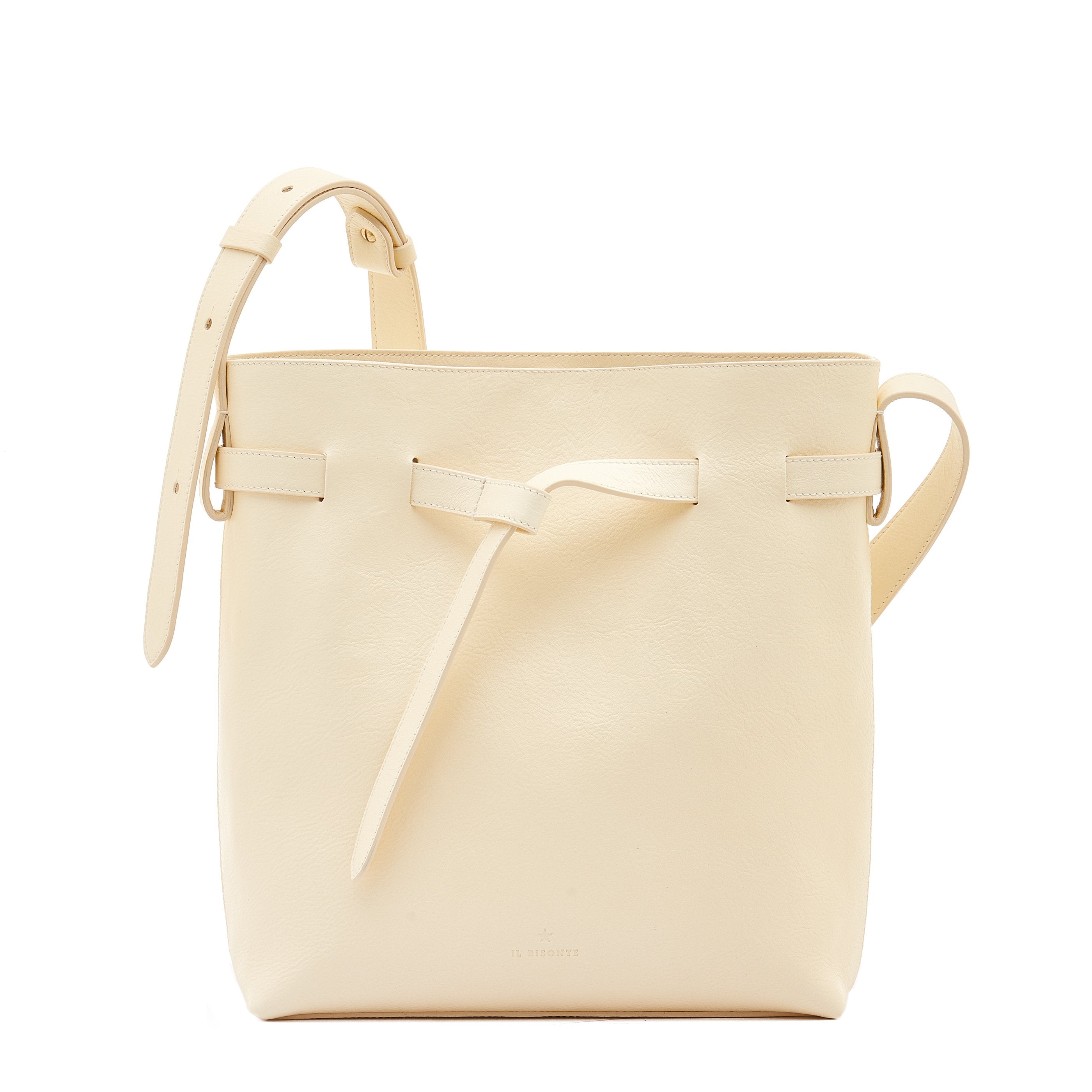 Elisa | Women's bucket bag in leather color milk – Il Bisonte