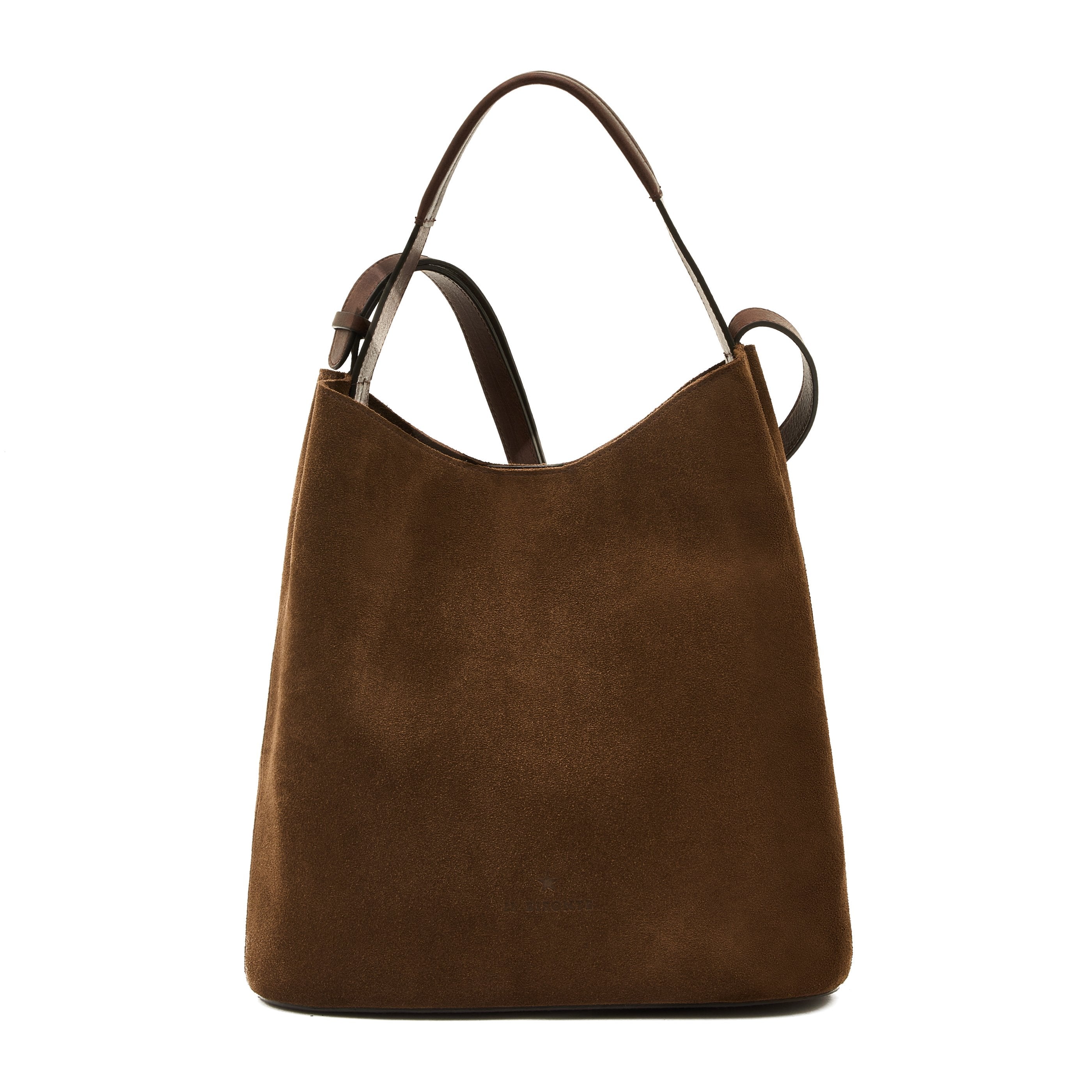 Le laudi | Women's bucket bag in suede color dark brown – Il Bisonte