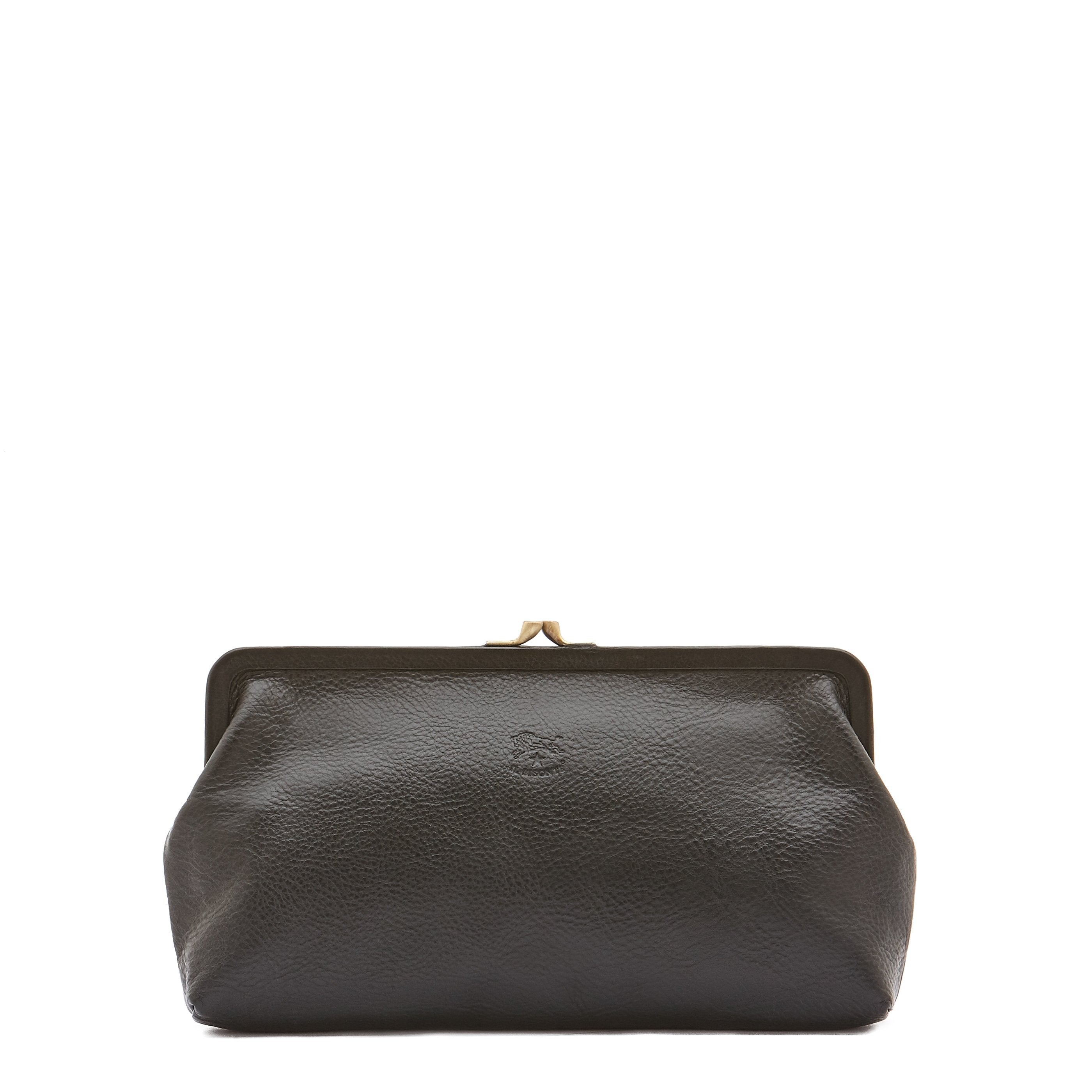 Women's clutch bag in leather color black – Il Bisonte