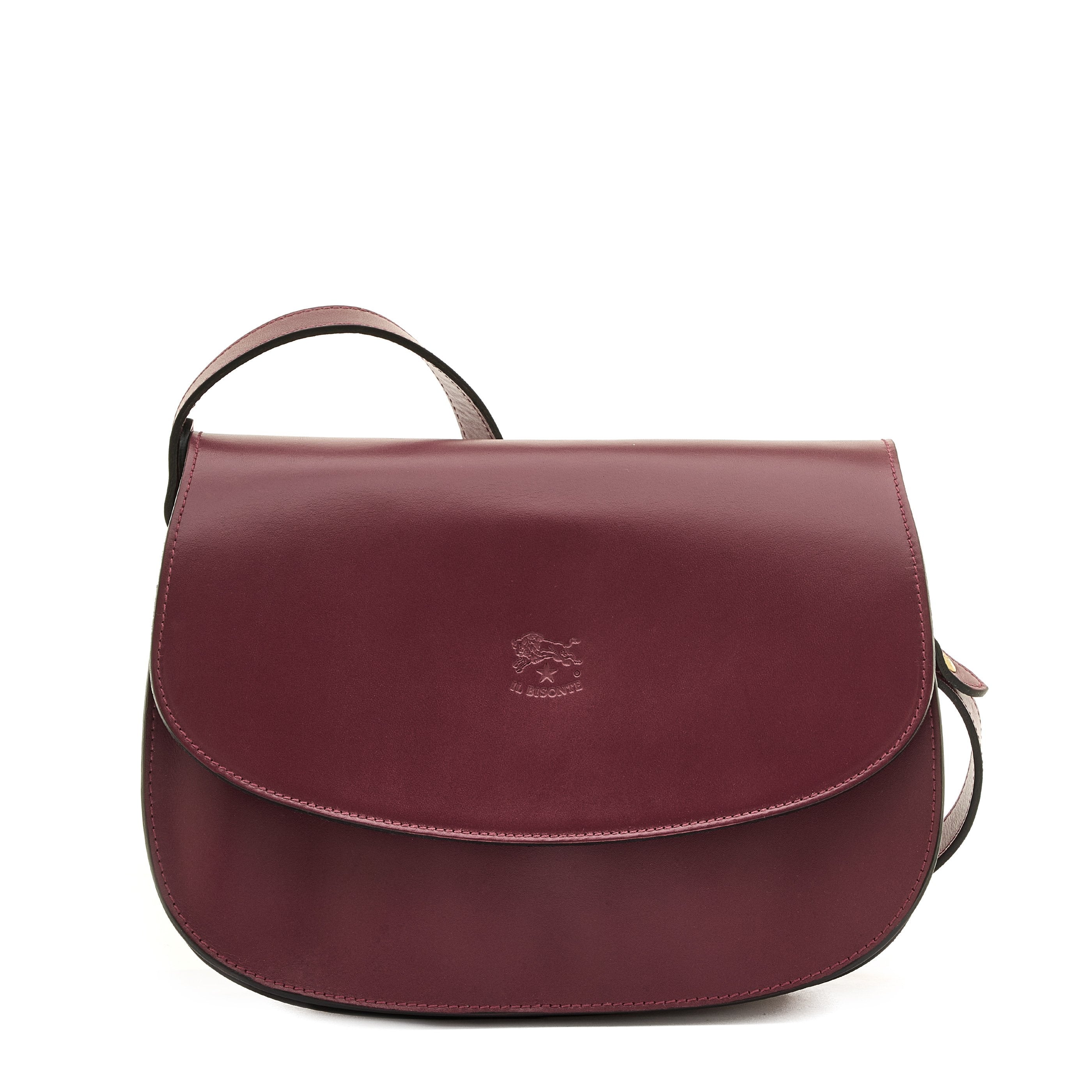 Salina Women's crossbody bag in leather color black cherry – Il