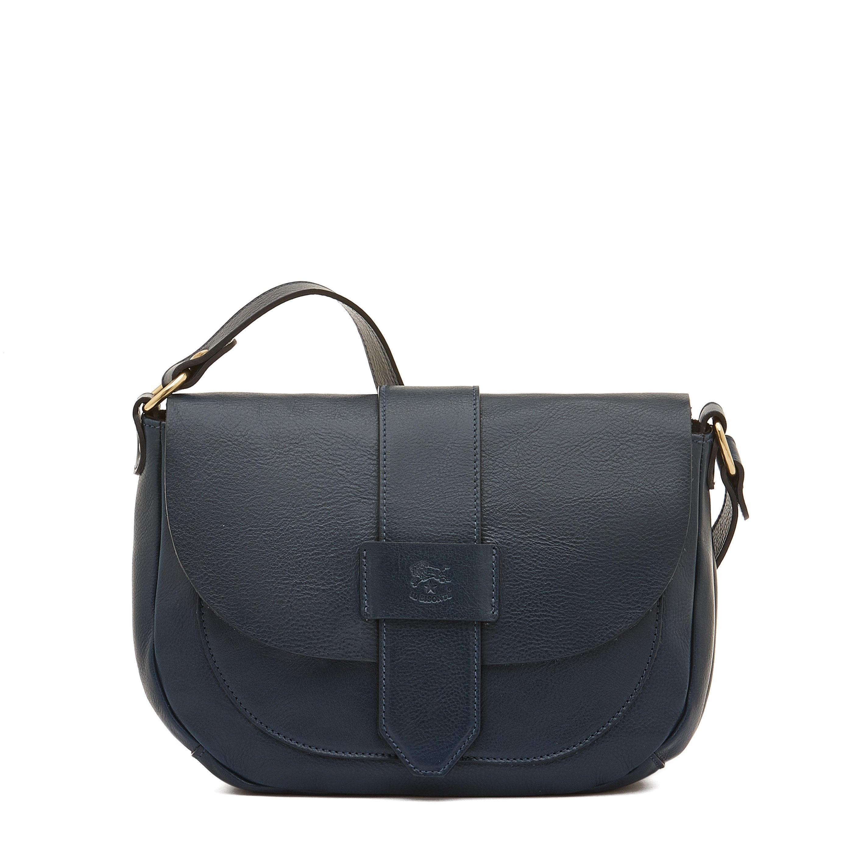 Fausta Medium Women's crossbody bag in leather color blue – Il