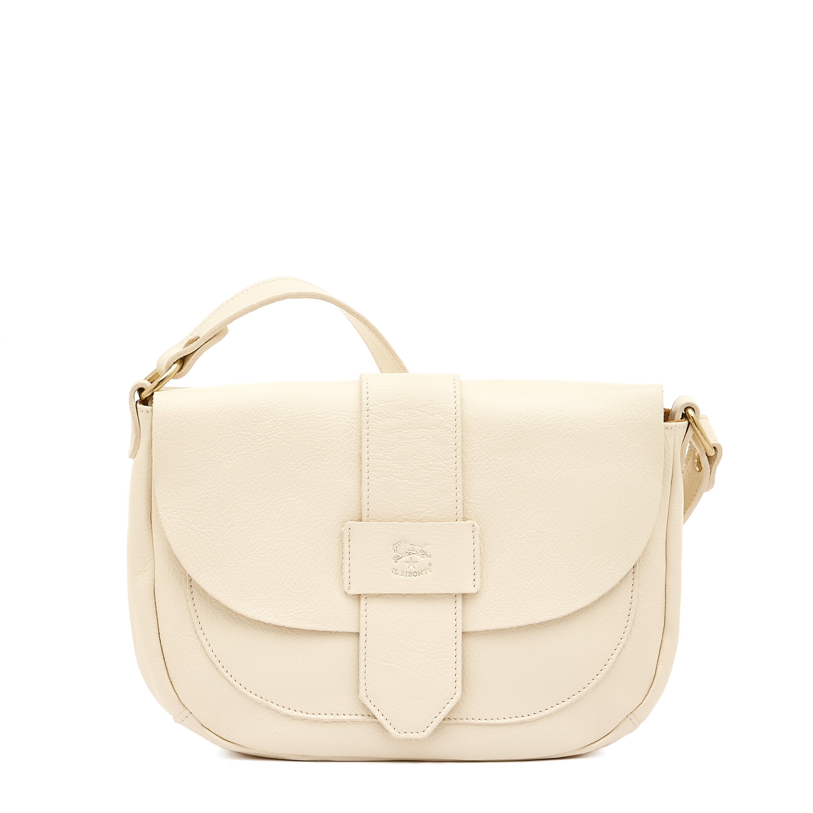 Fausta Medium Women's crossbody bag in leather color milk – Il