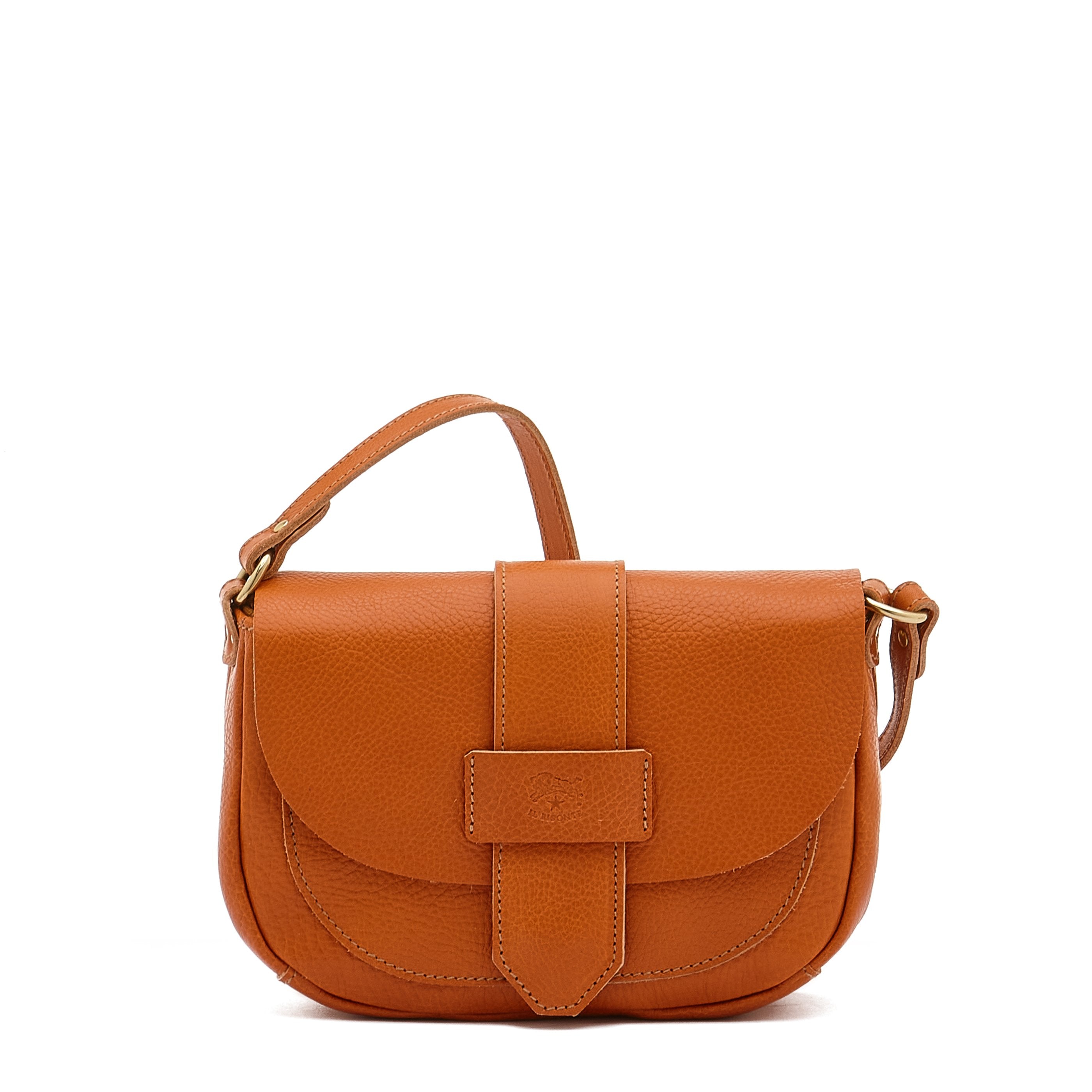 Fausta Small Women's crossbody bag in leather color caramel – Il