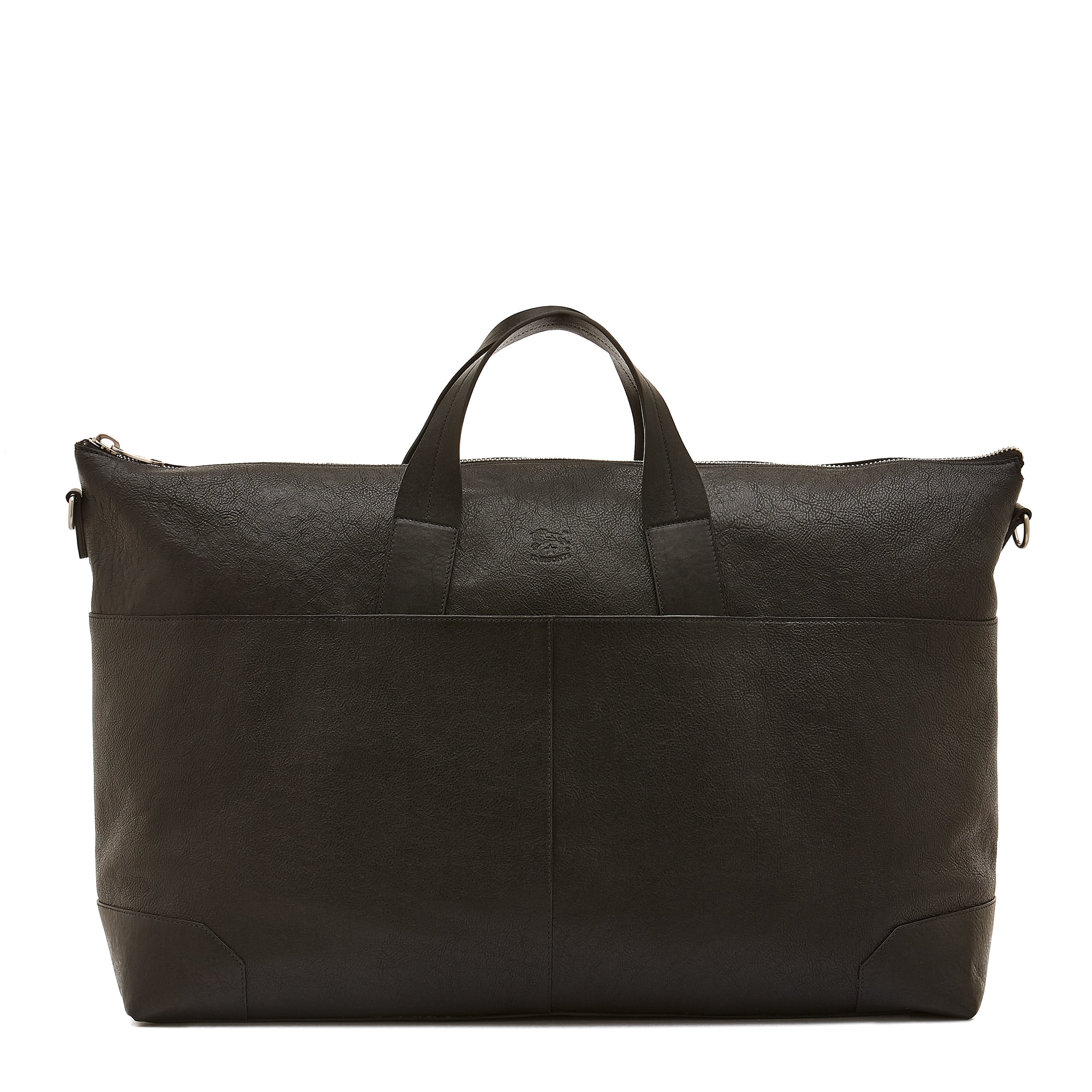 Galileo | Men's travel bag in vintage leather color black – Il Bisonte