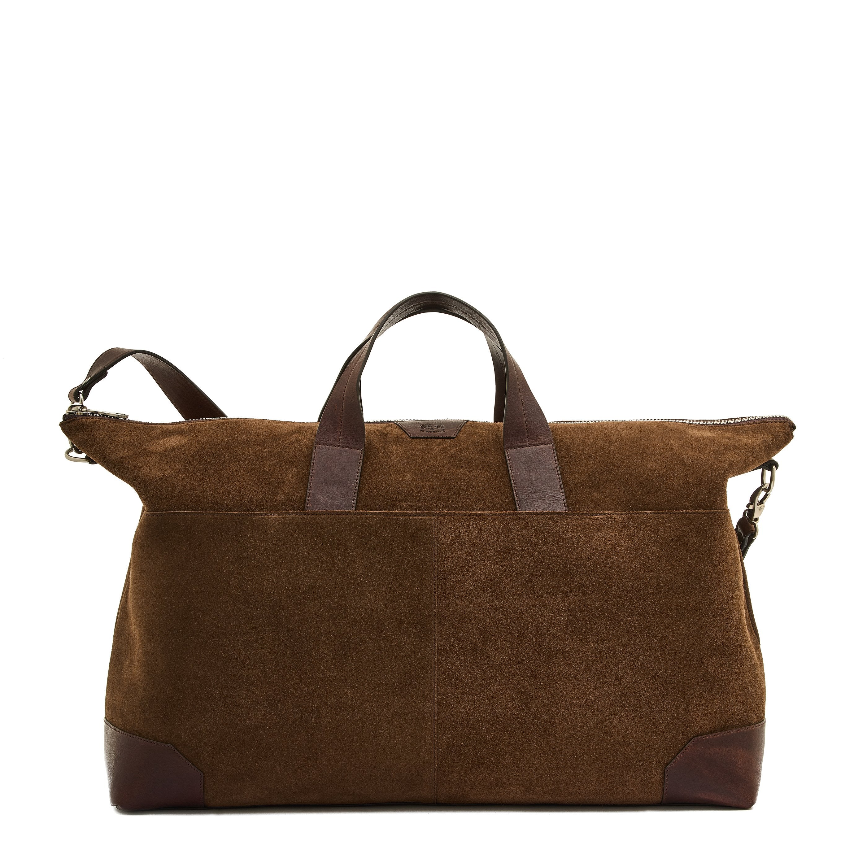 Galileo | Men's travel bag in suede color dark brown – Il Bisonte