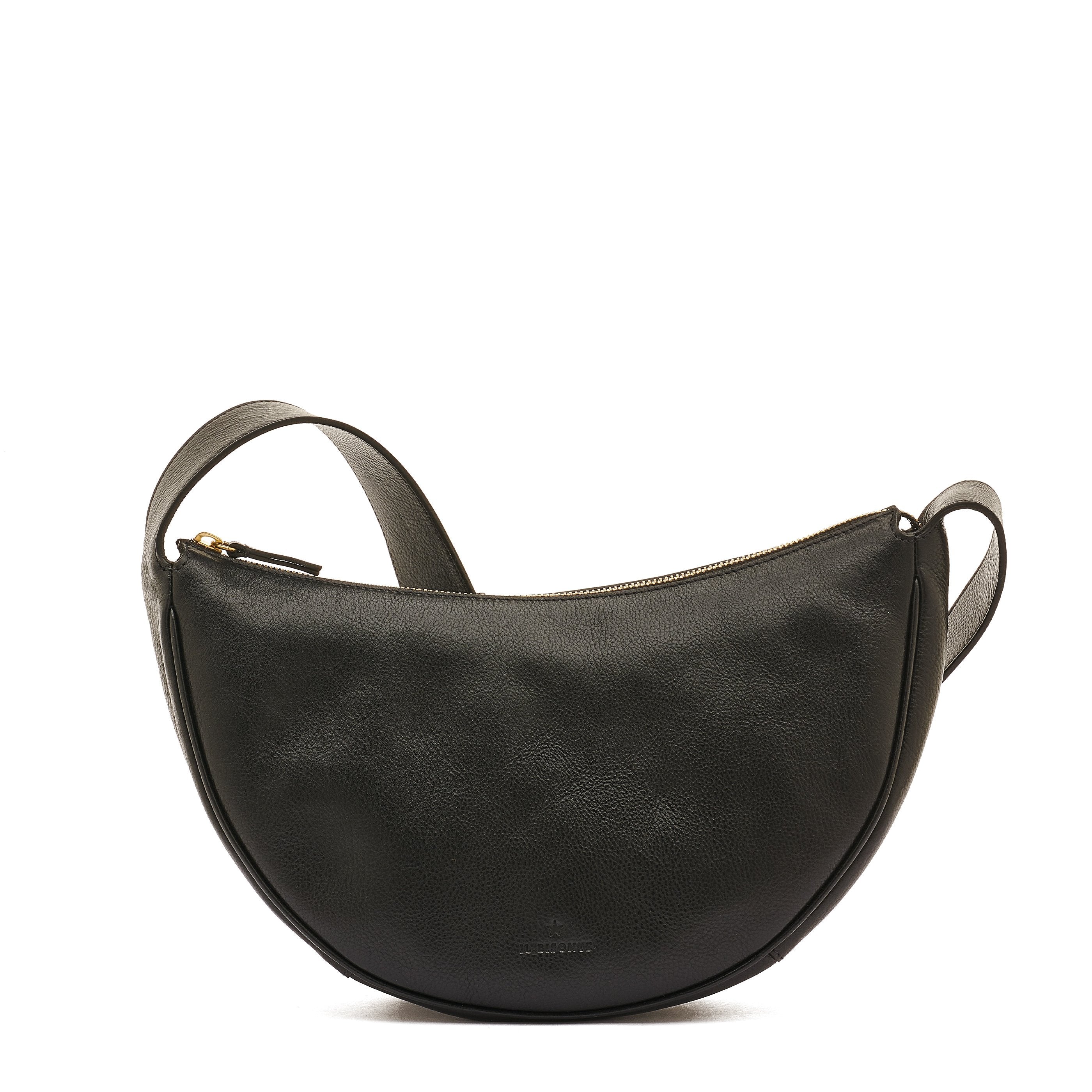 Oliveta Women's hobo in leather color black