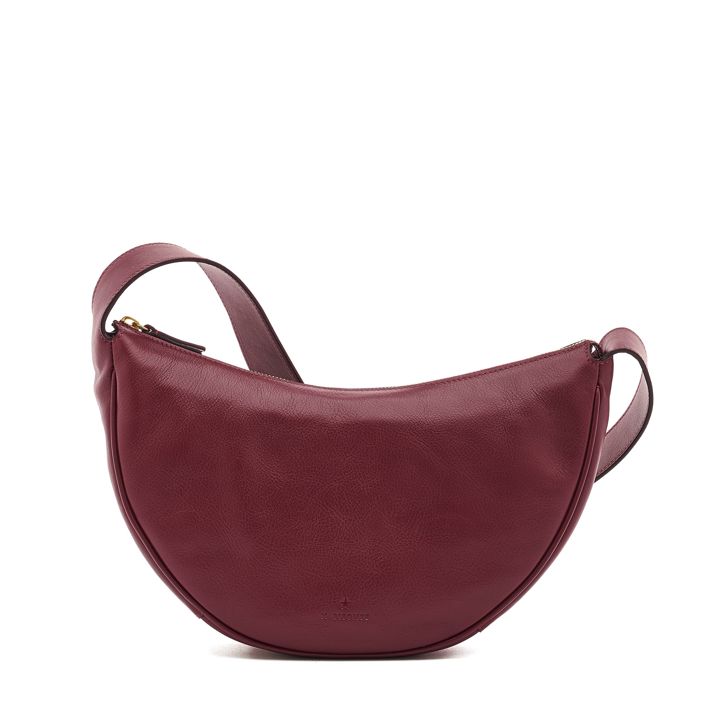 Oliveta | Women's hobo in leather color black cherry – Il Bisonte