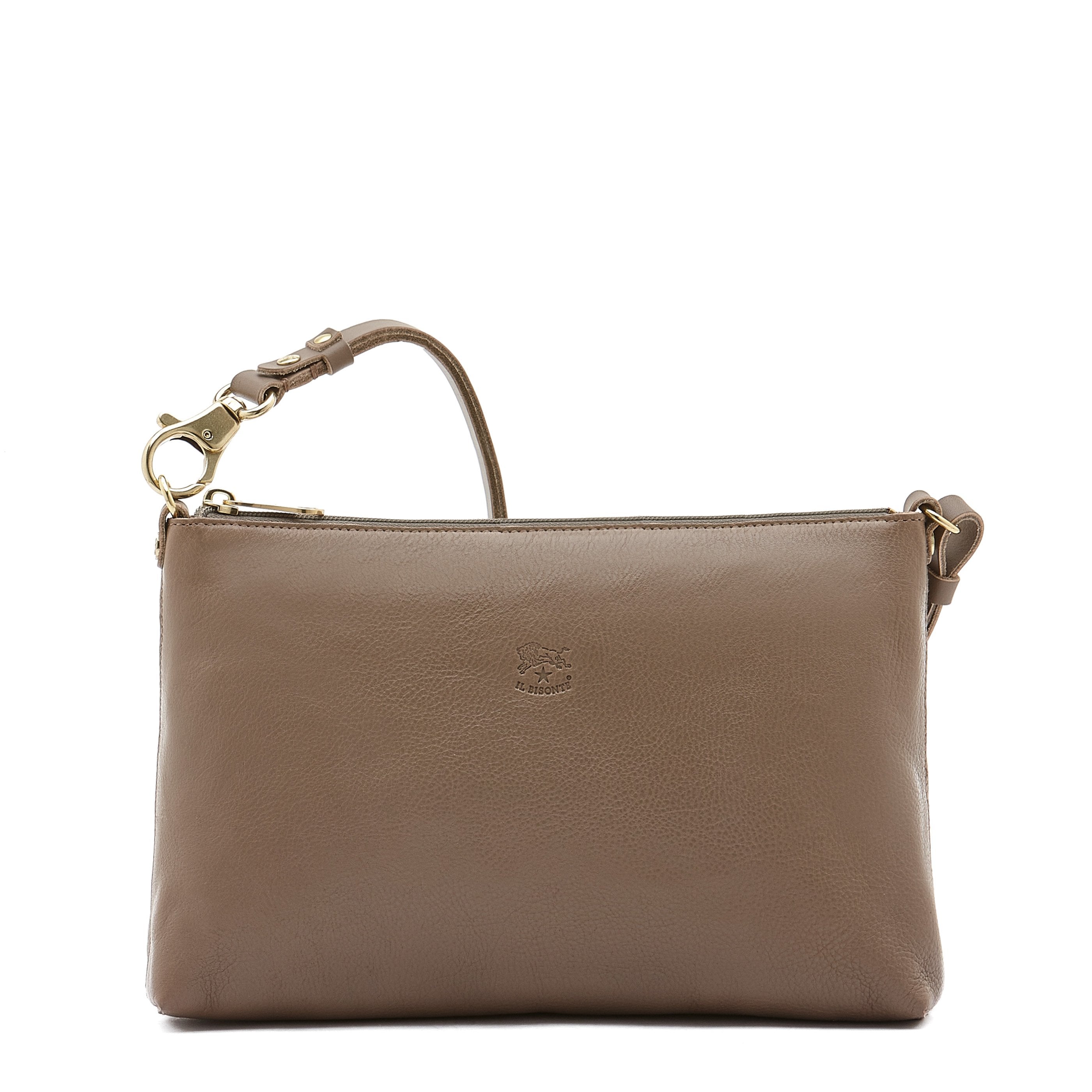 Salina | Women's shoulder bag in leather color light grey – Il Bisonte