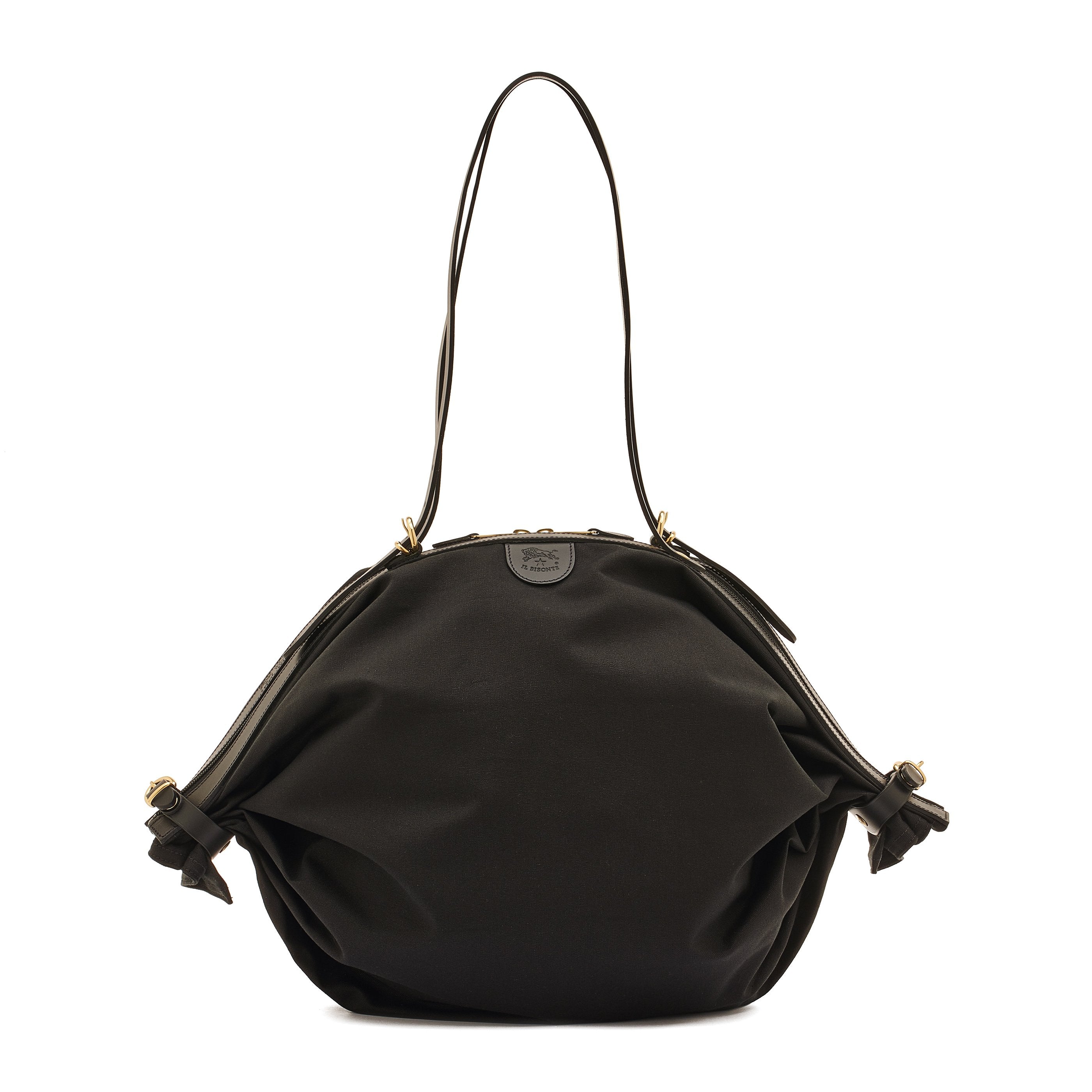 IL BISONTE/SHOULDER BAG 【BLACK】 Caramella | Women's shoulder bag in fabric color black/black – Il