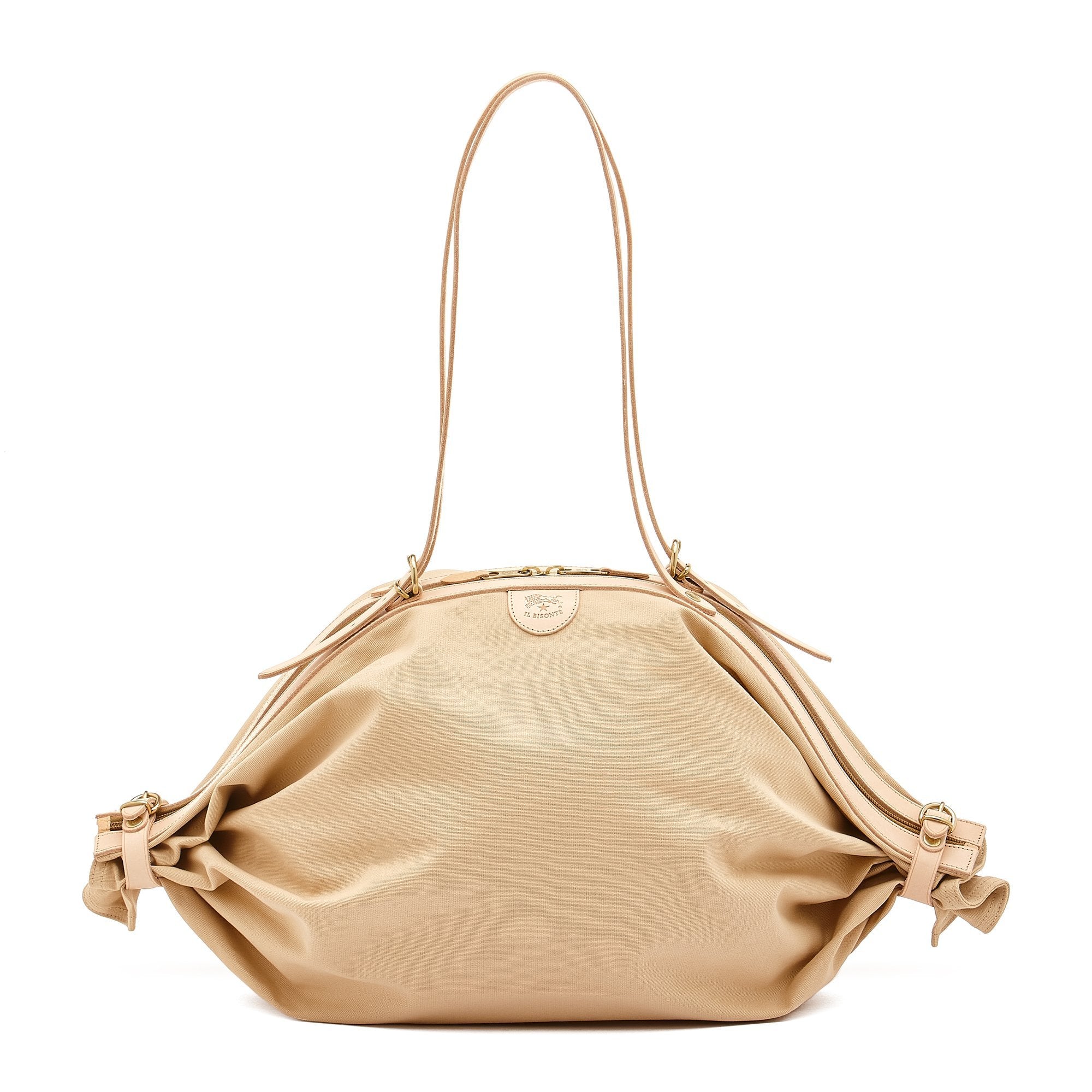 Caramella | Women's shoulder bag in fabric color natural – Il Bisonte