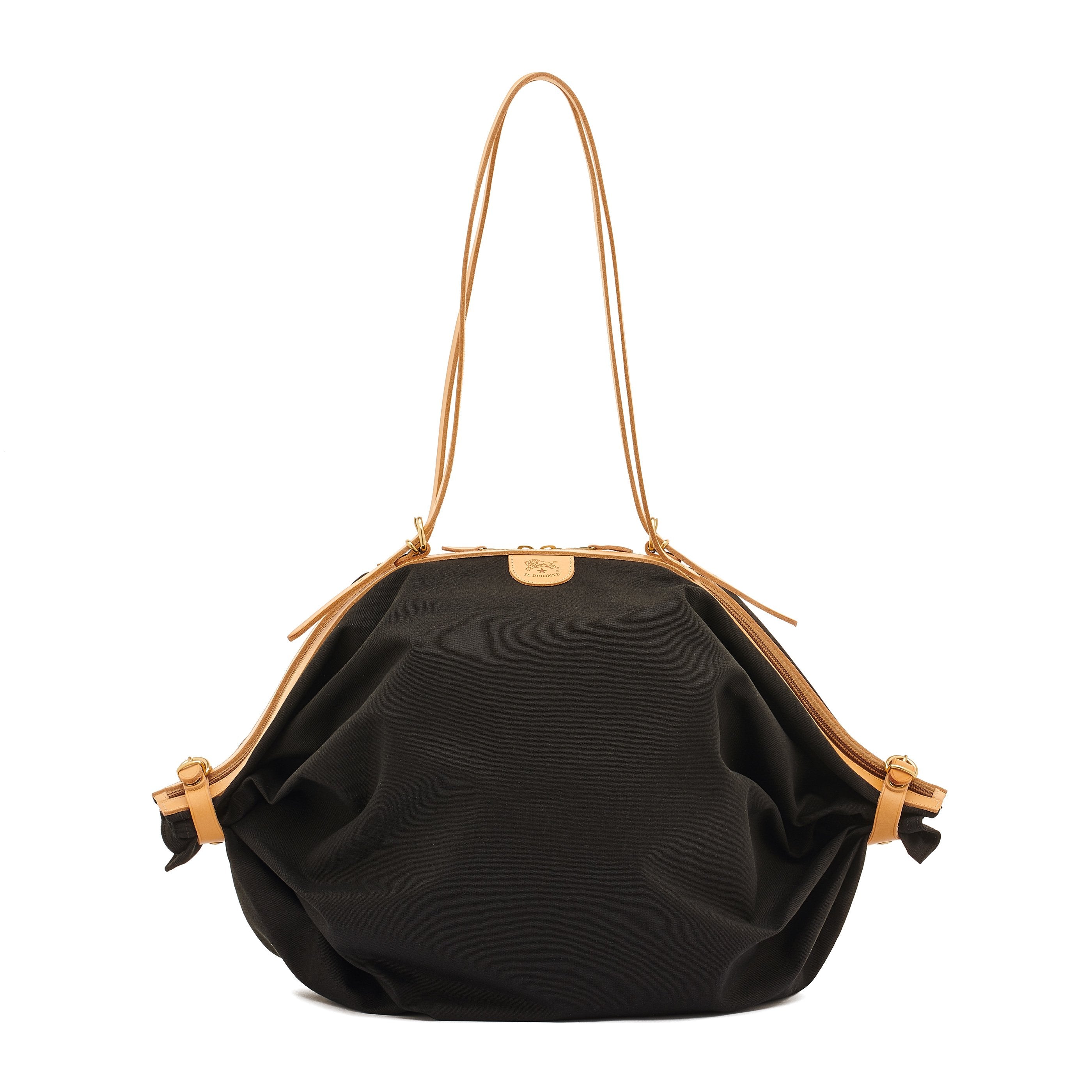 Caramella | Women's shoulder bag in fabric color black – Il Bisonte