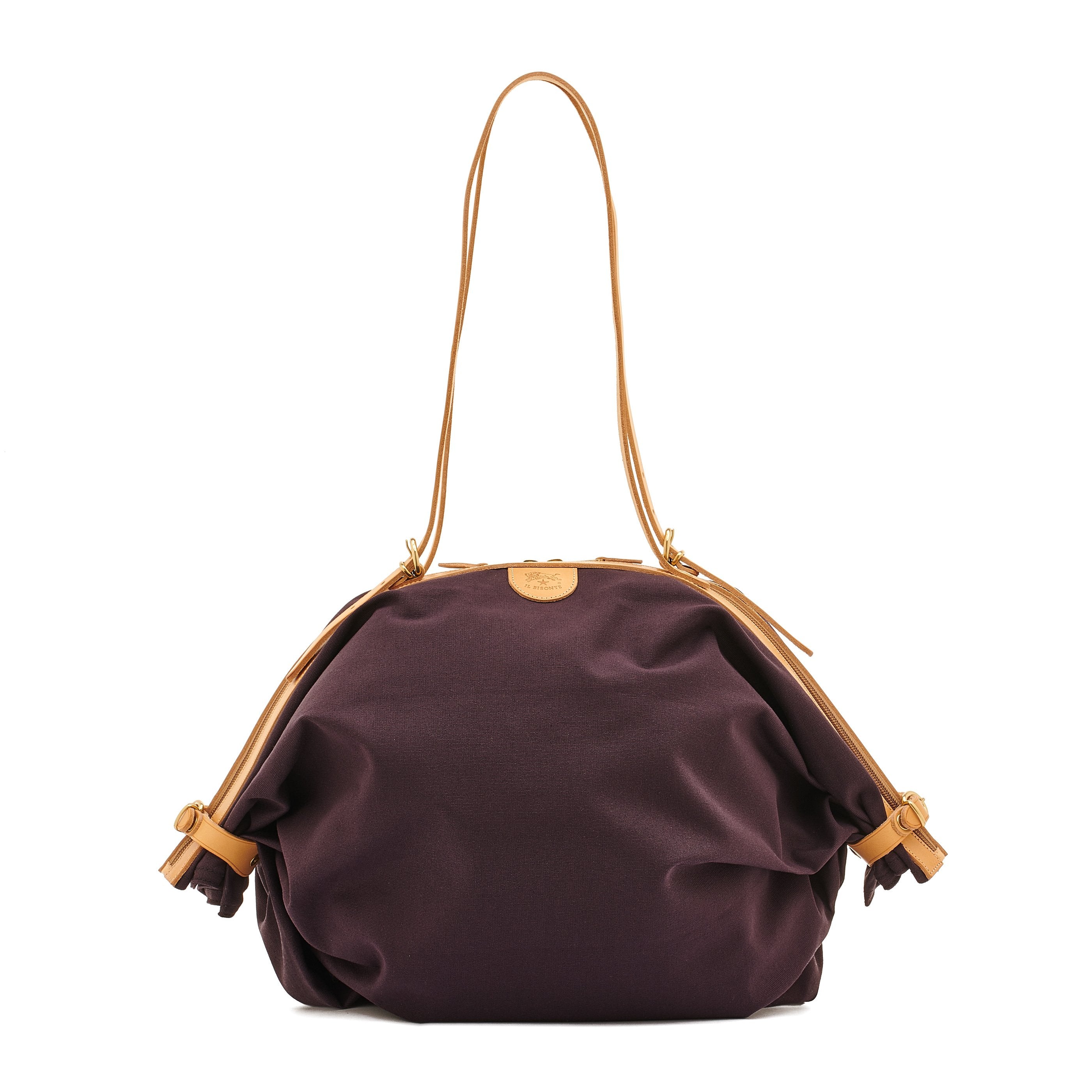 Caramella | Women's shoulder bag in fabric color blue/natural – Il