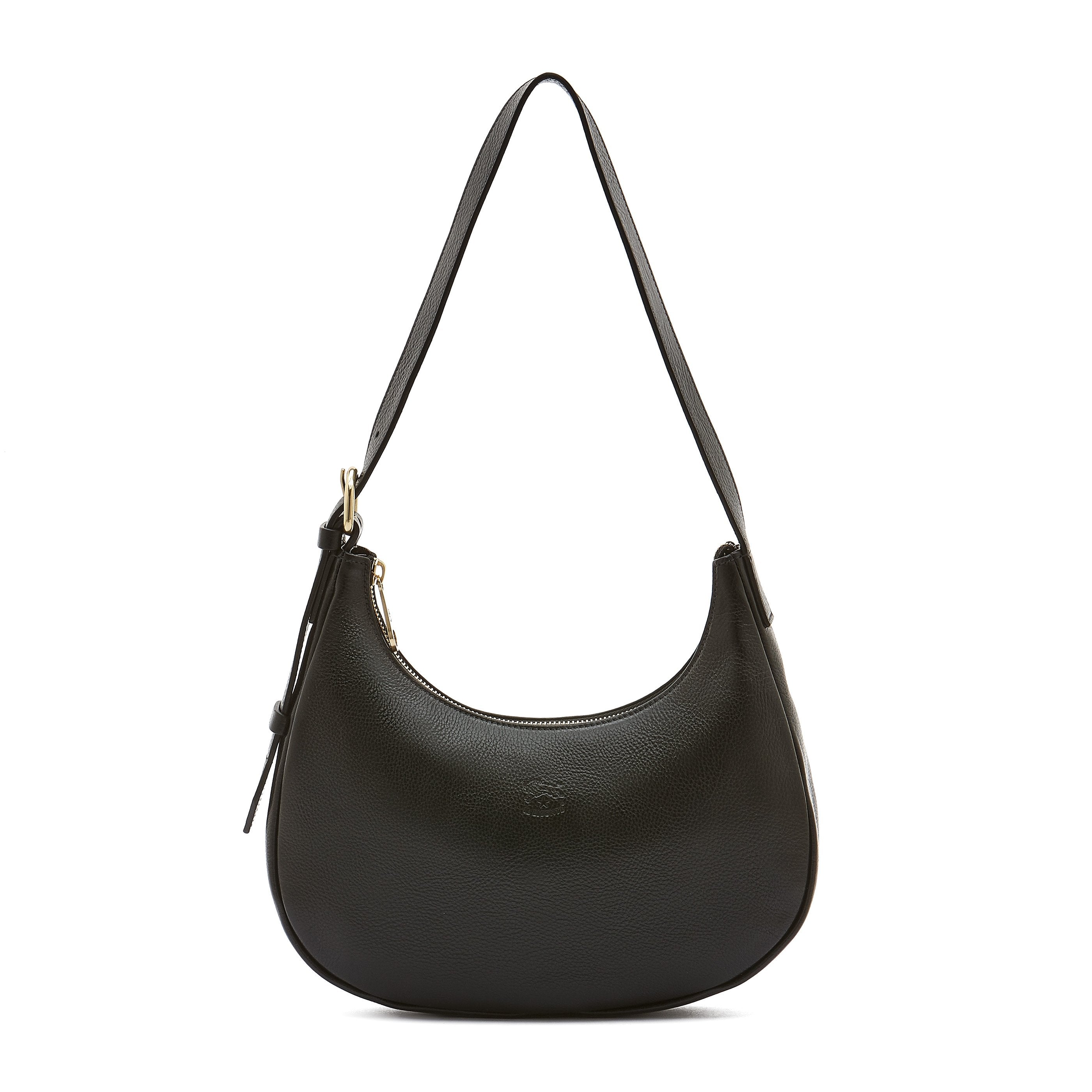 Half Moon Leather Shoulder Bag in Black - The Row