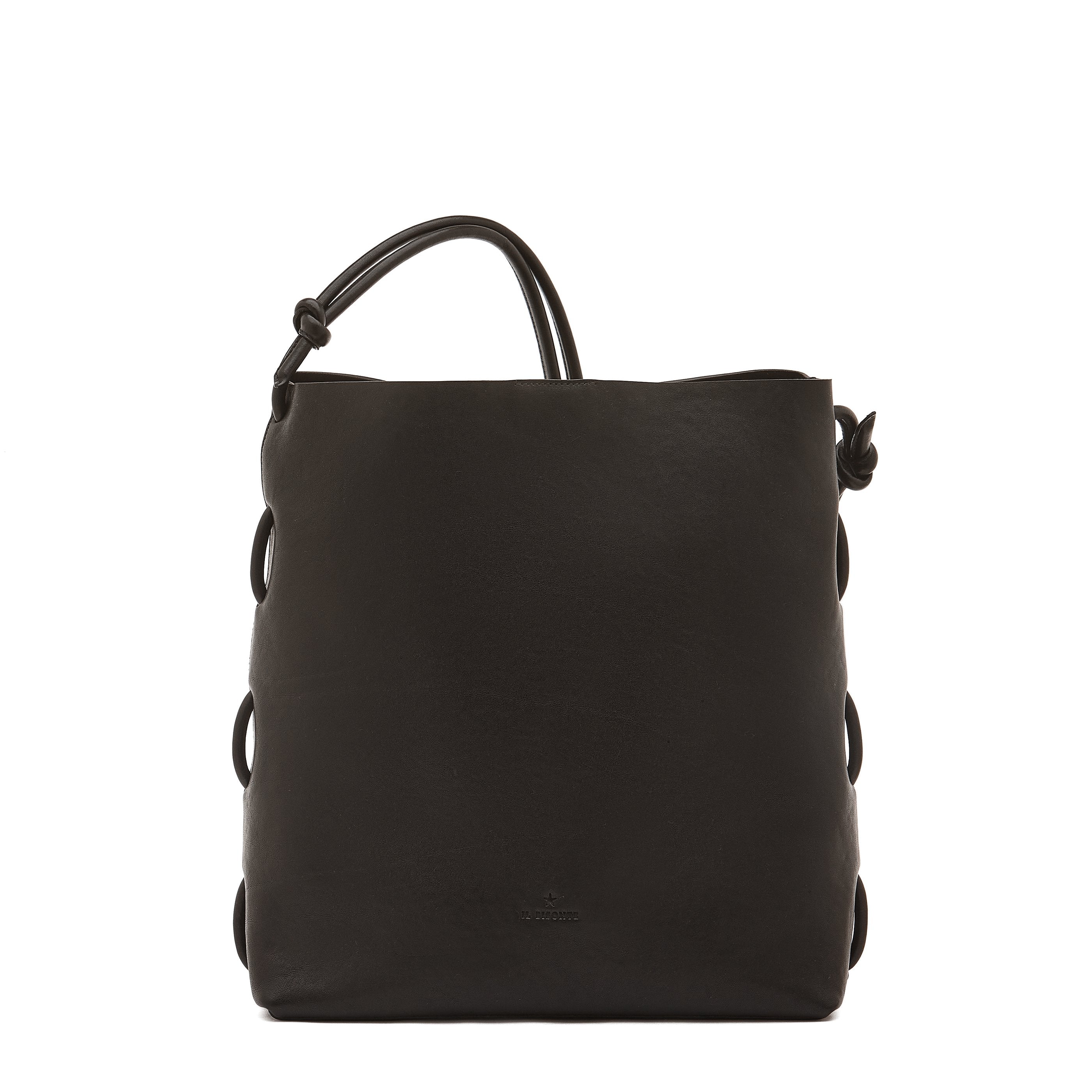 Snodo | Women's shoulder bag in vintage leather color black – Il