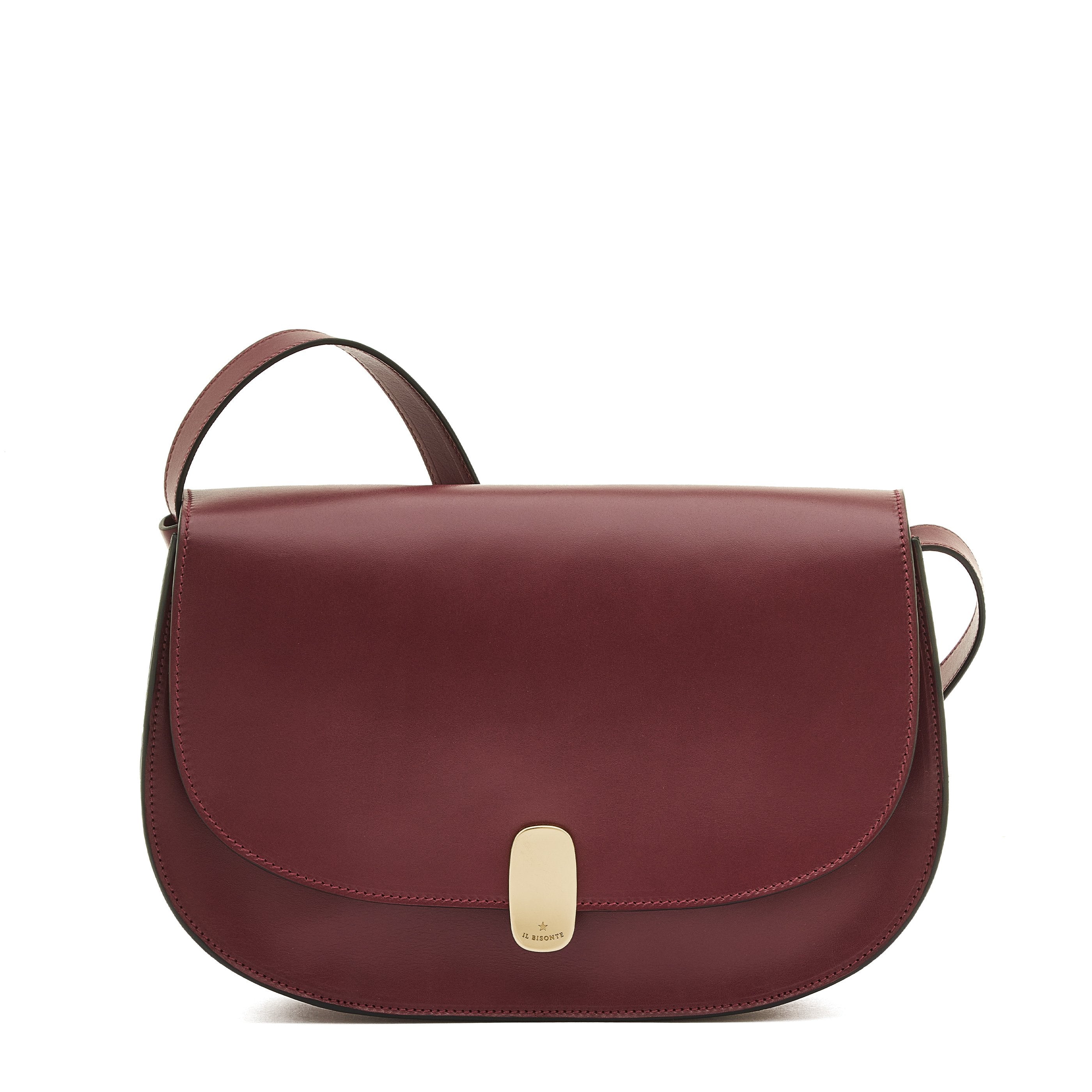 Atelier Women's shoulder bag in leather color black cherry – Il