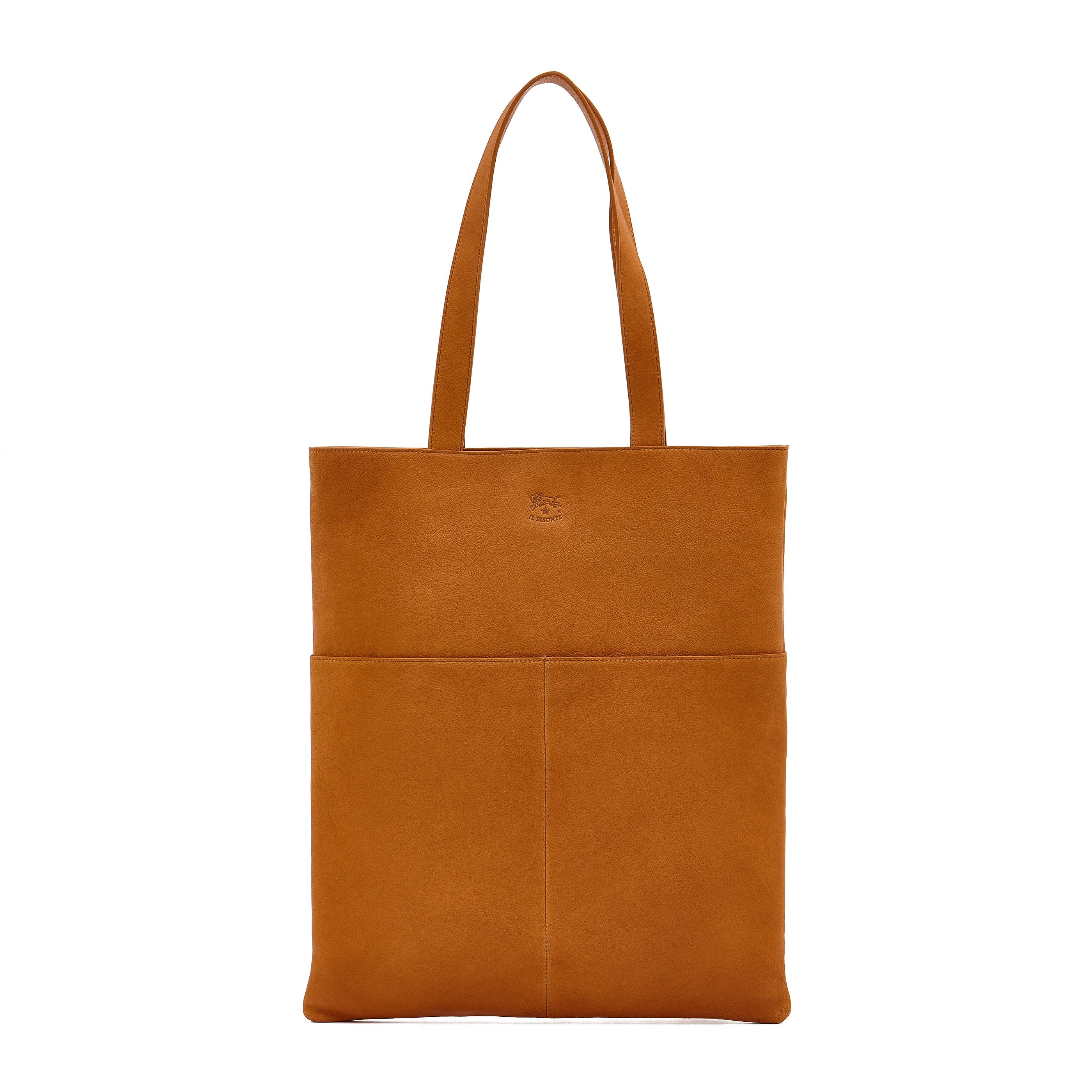Oriuolo | Men's tote bag in vintage leather color natural – Il Bisonte