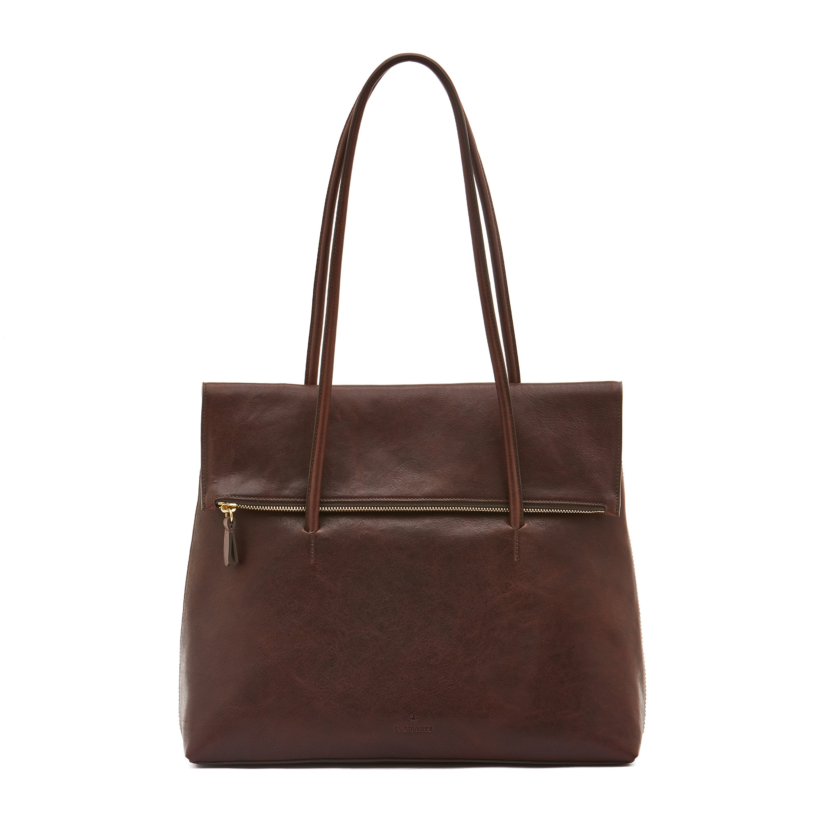 Anna Women's tote bag in vintage leather color coffee – Il Bisonte
