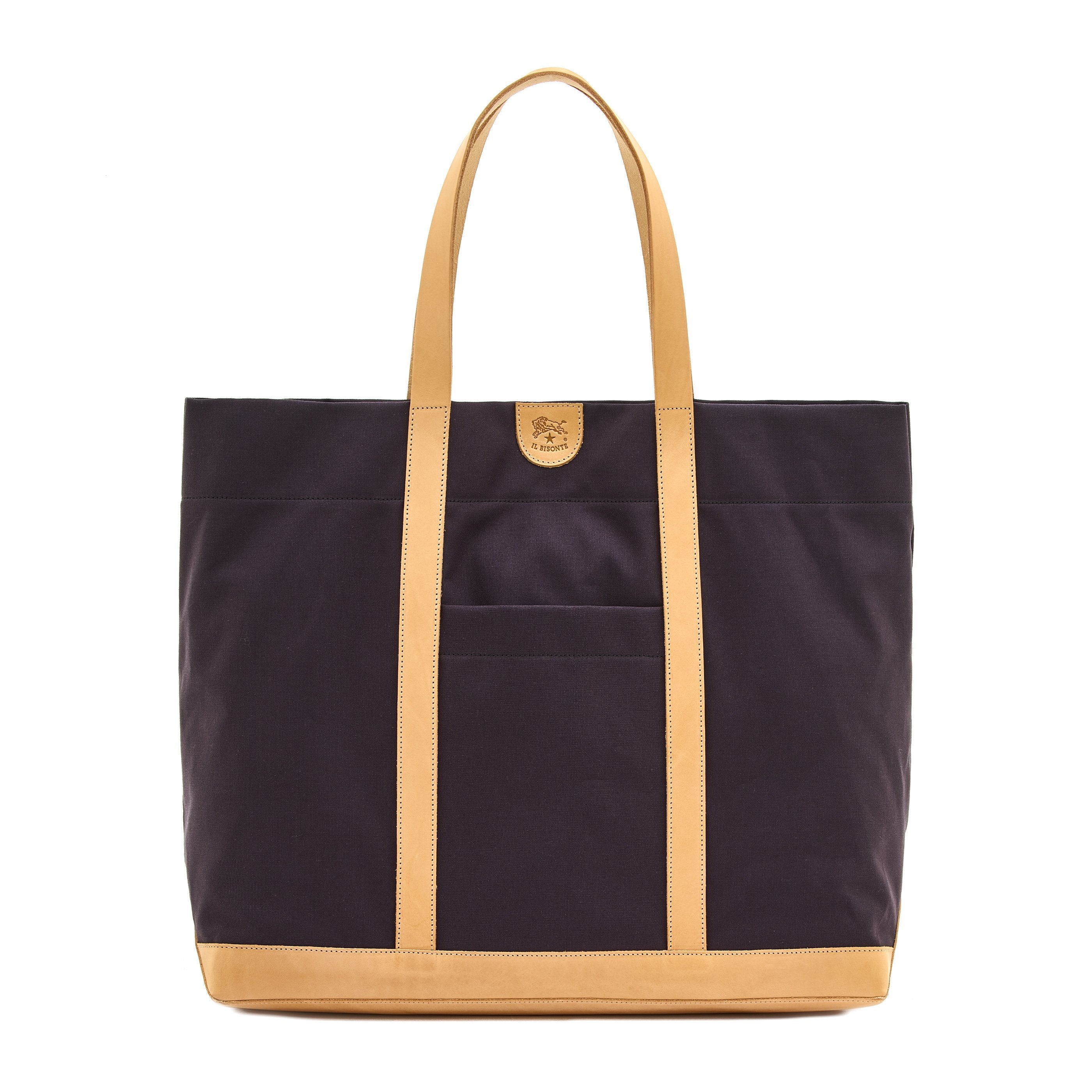 Women's tote bag in fabric color blue/natural – Il Bisonte