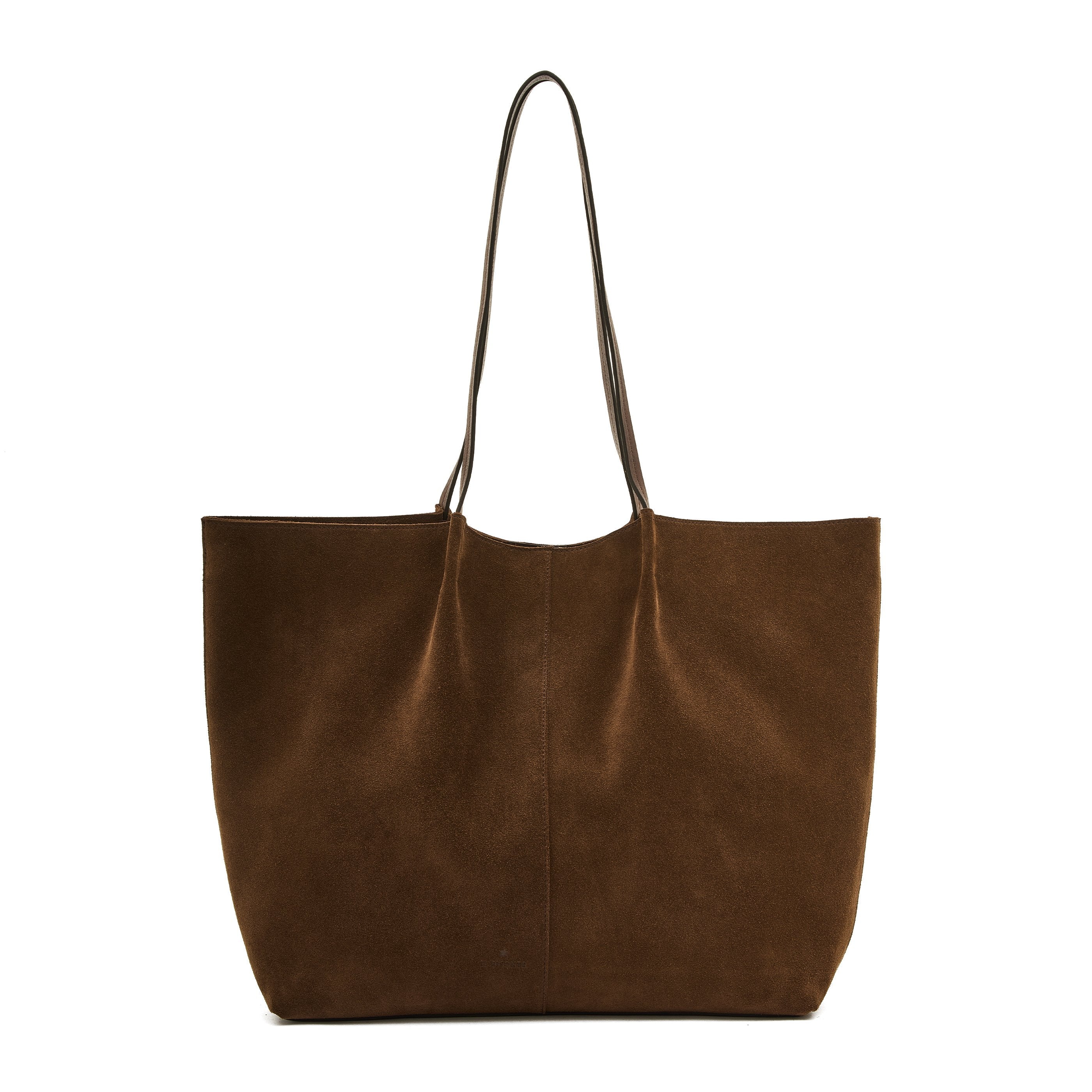 Nina | Women's tote bag in suede color dark brown – Il Bisonte