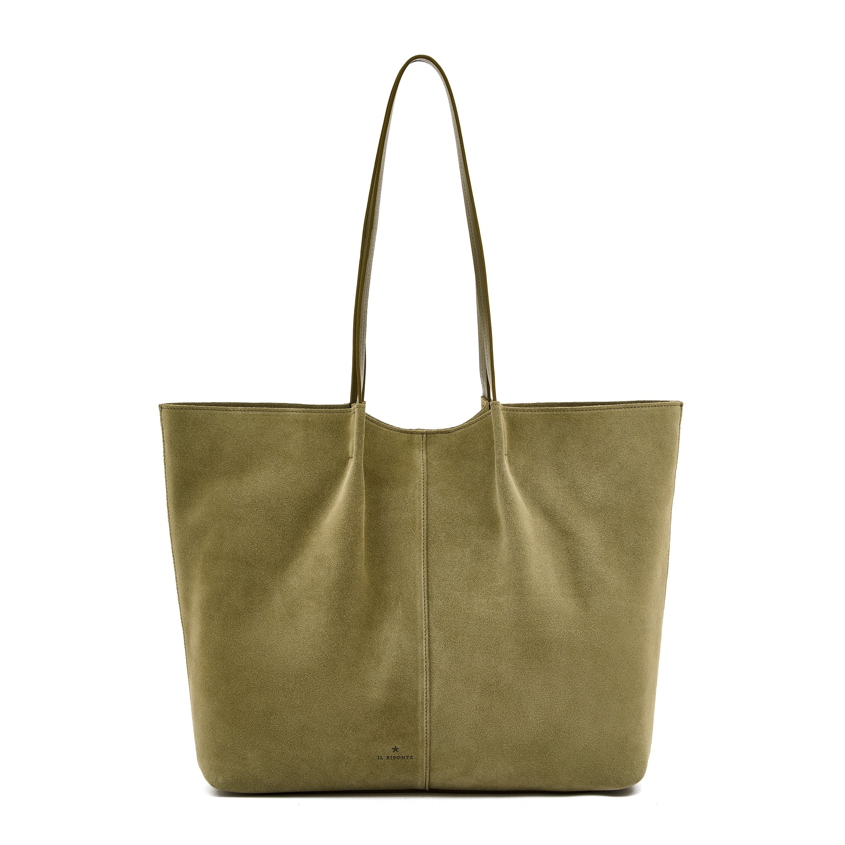 Nina Women's tote bag in suede color bamboo