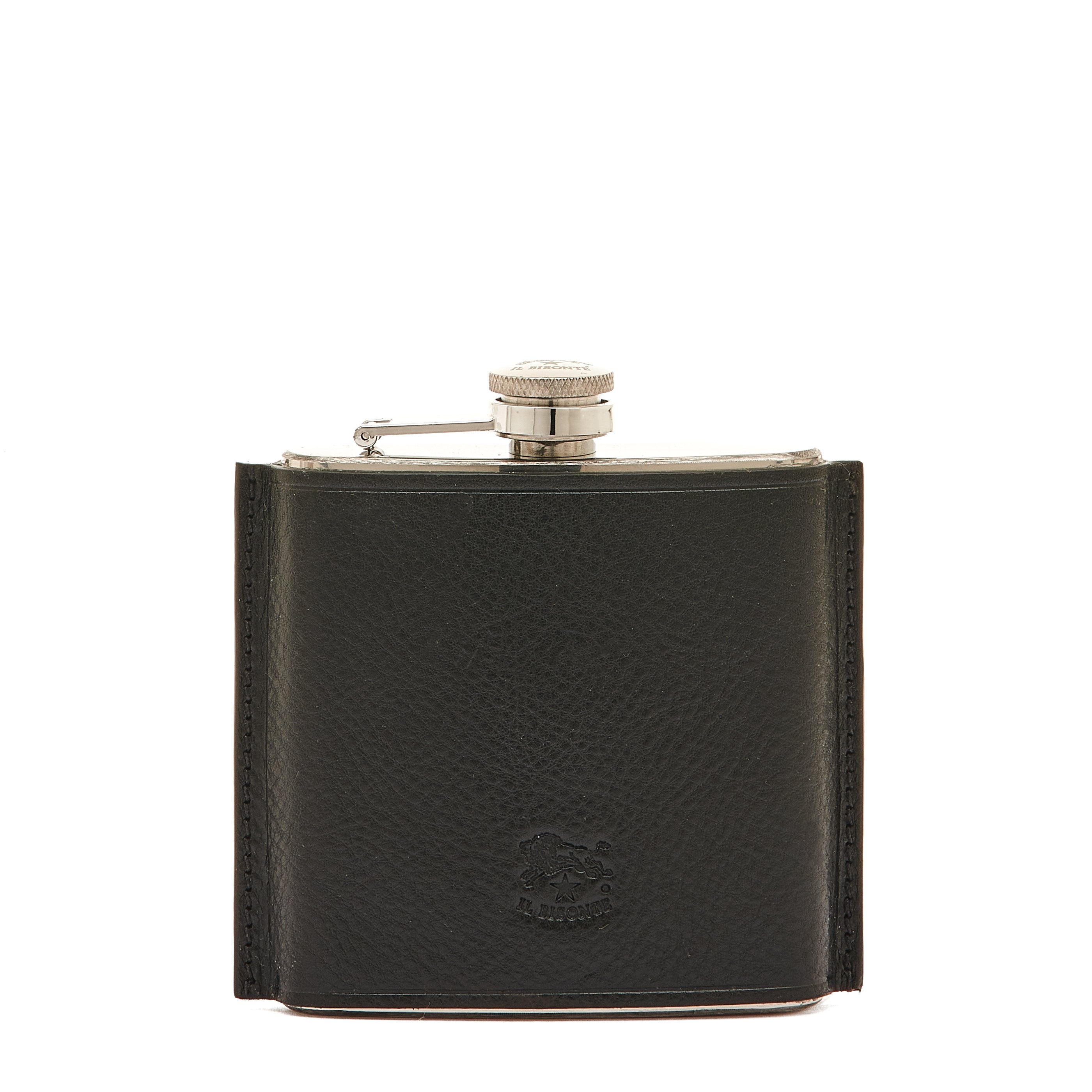 値下げ　IL BISONTE Home | Hip flask in leather color black – Il Bisonte