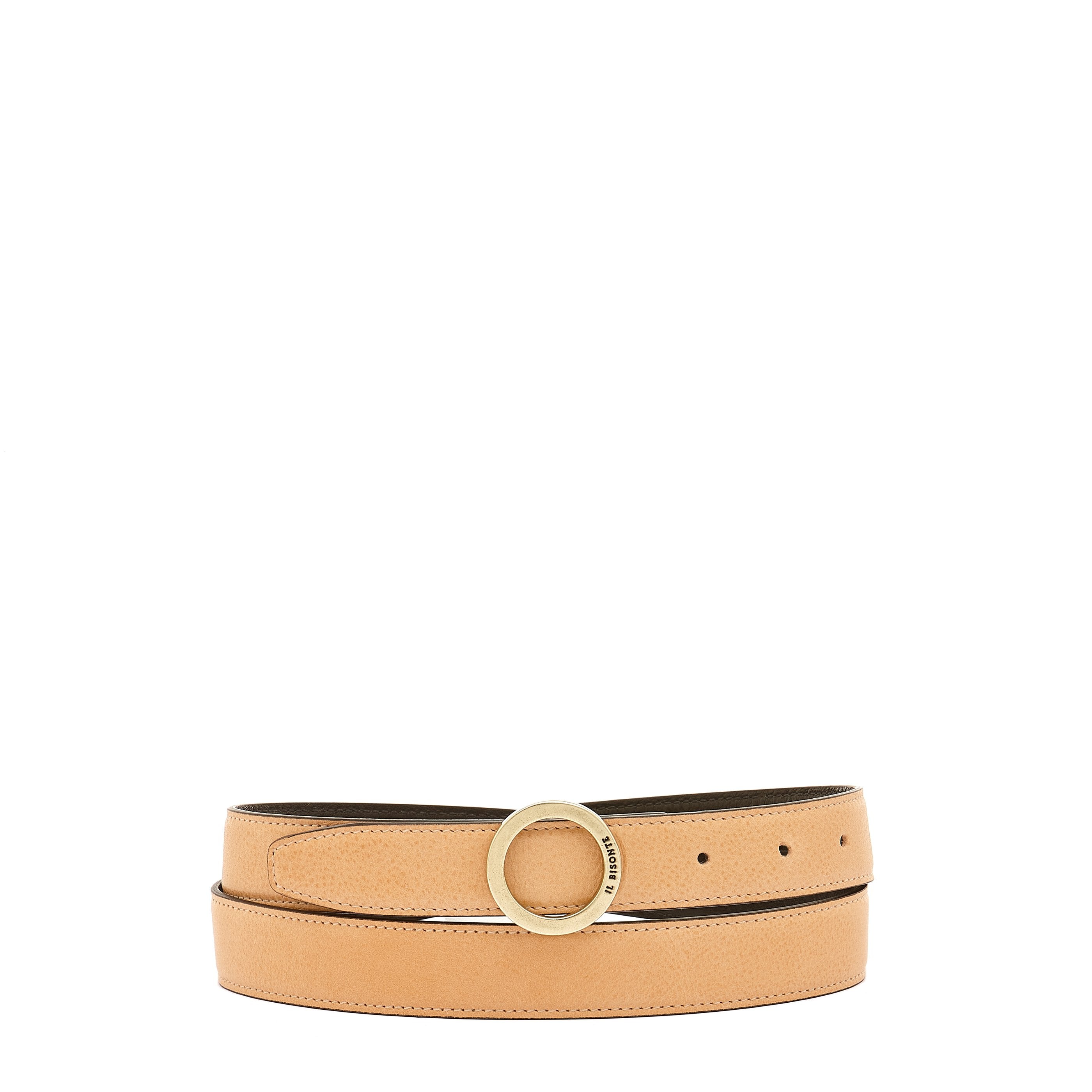 Bigallo | Women's belt in leather color natural / black – Il Bisonte