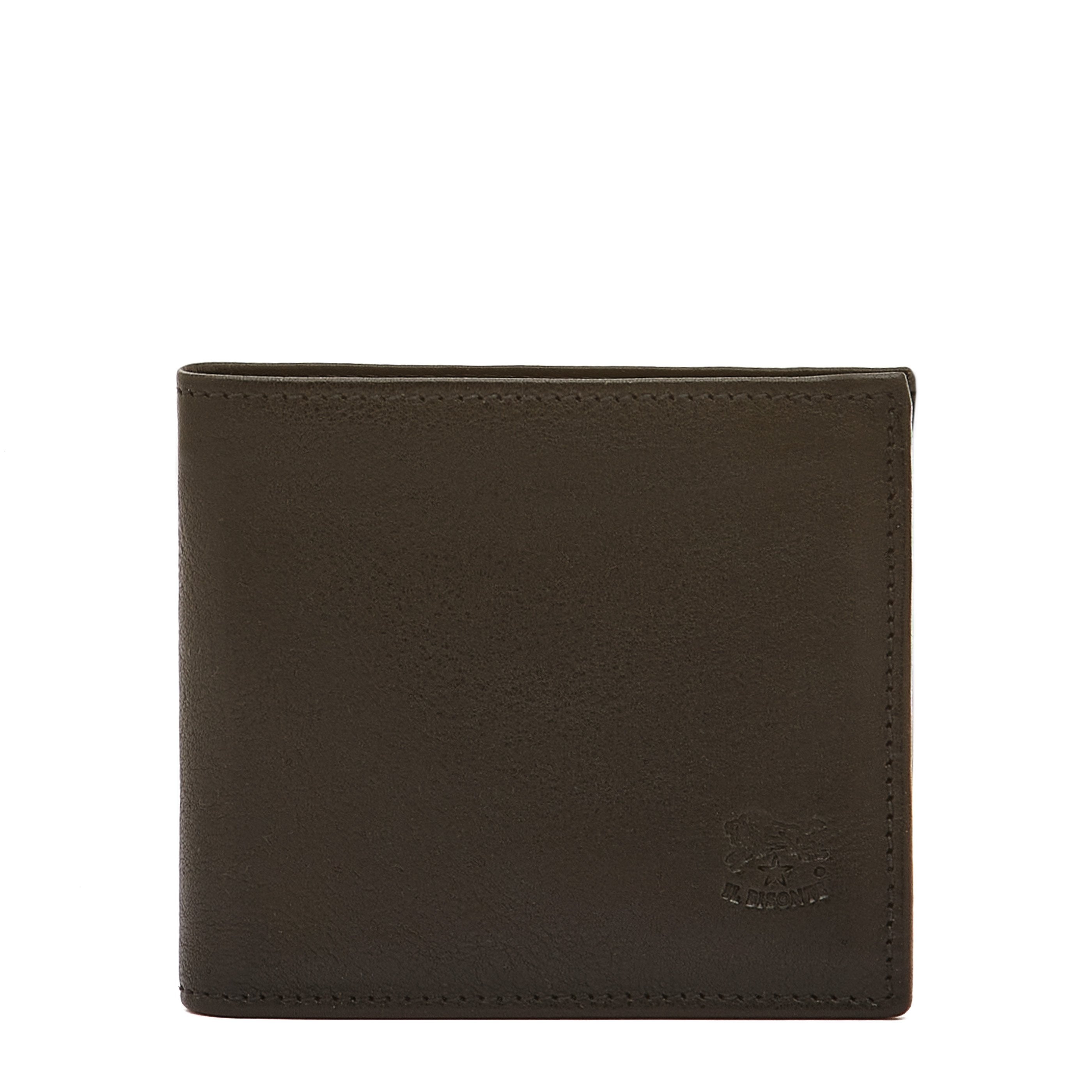 Men's bi-fold wallet in vintage leather color black – Il Bisonte