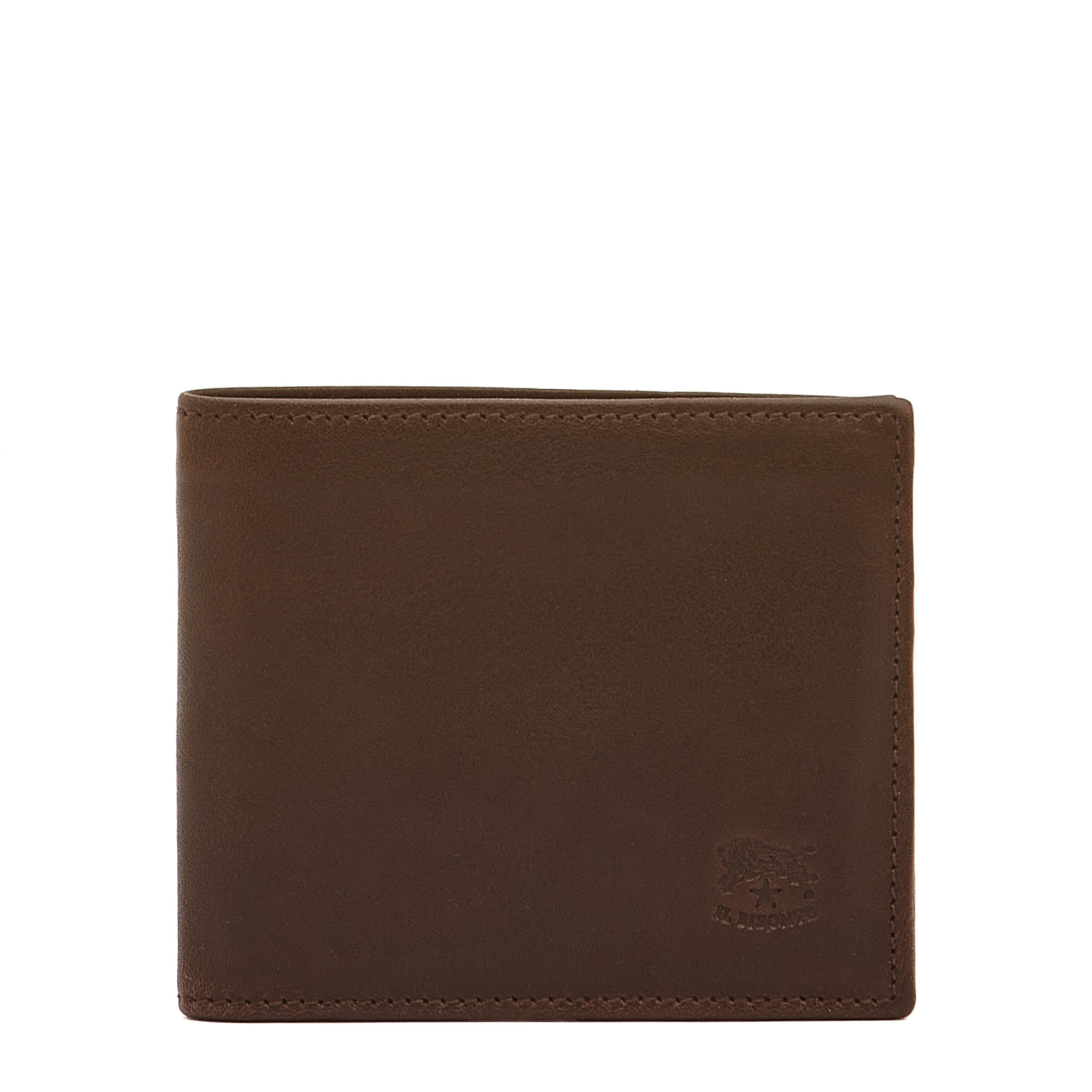 Men's bi-fold wallet in vintage leather color coffee – Il Bisonte