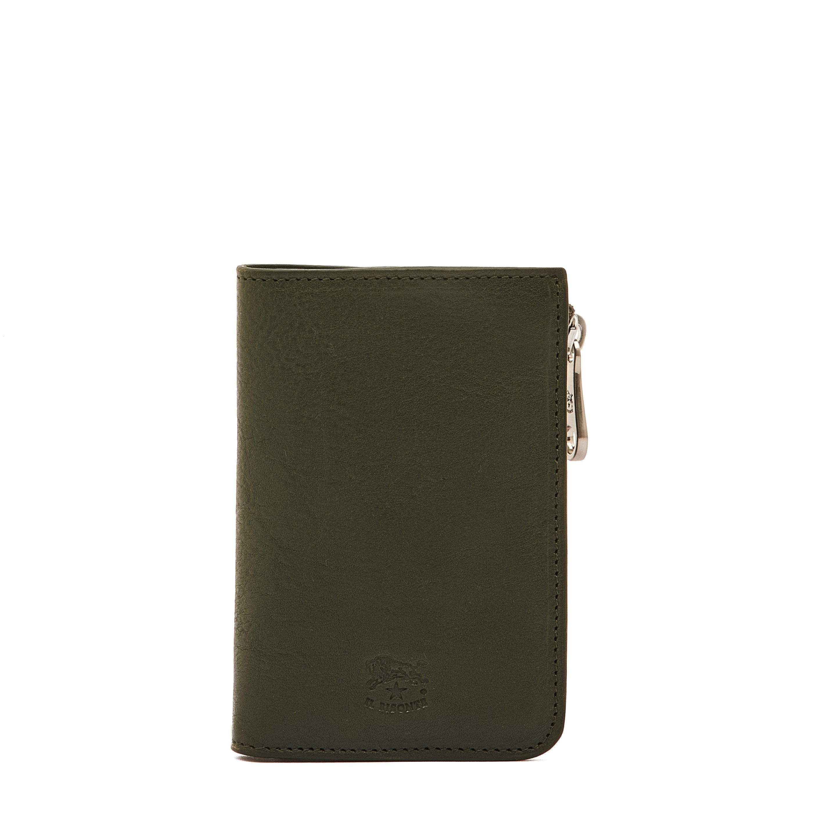 Duccio | Men's bi-fold wallet in vintage leather color forest – Il