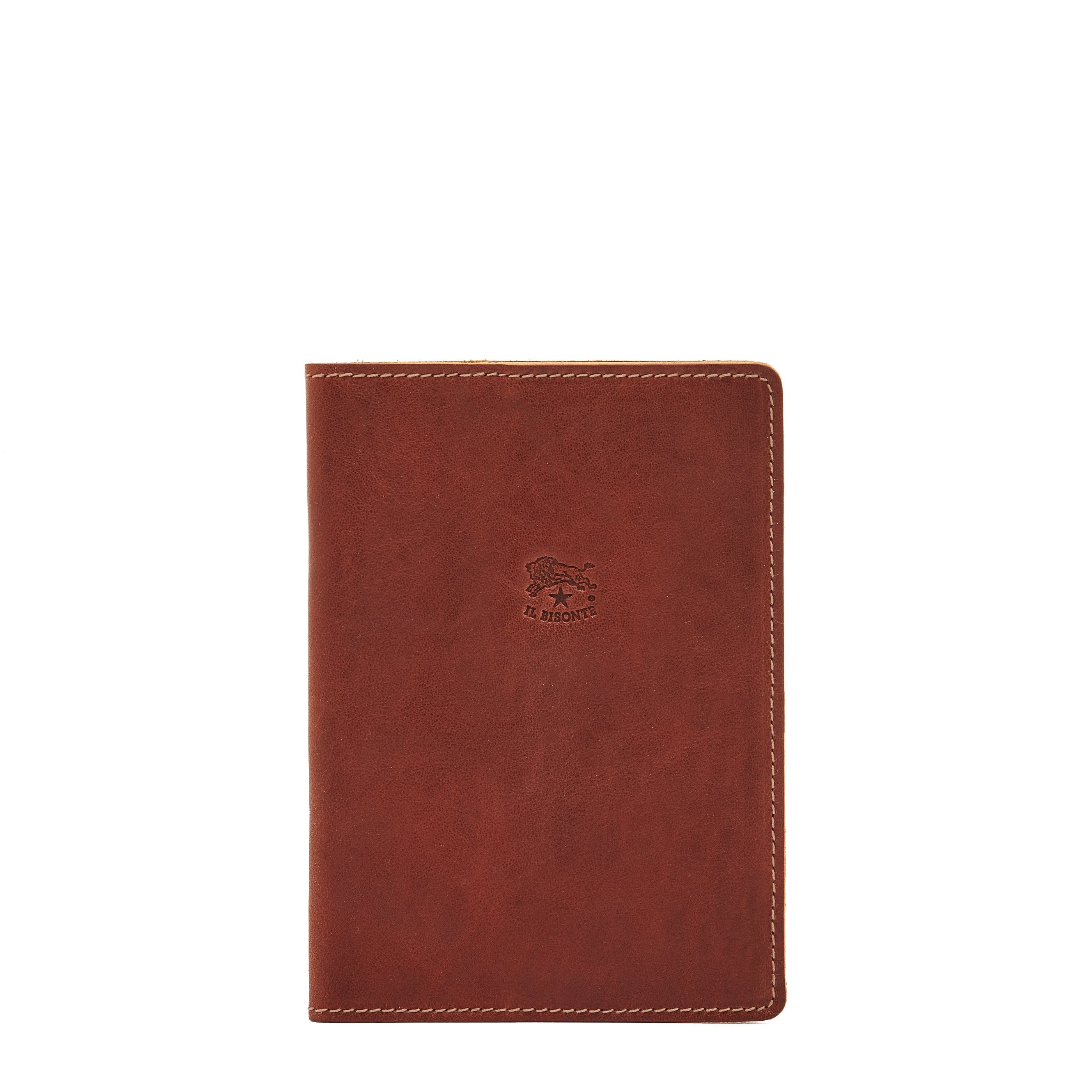Passport holder in vintage leather color sepia – Il Bisonte