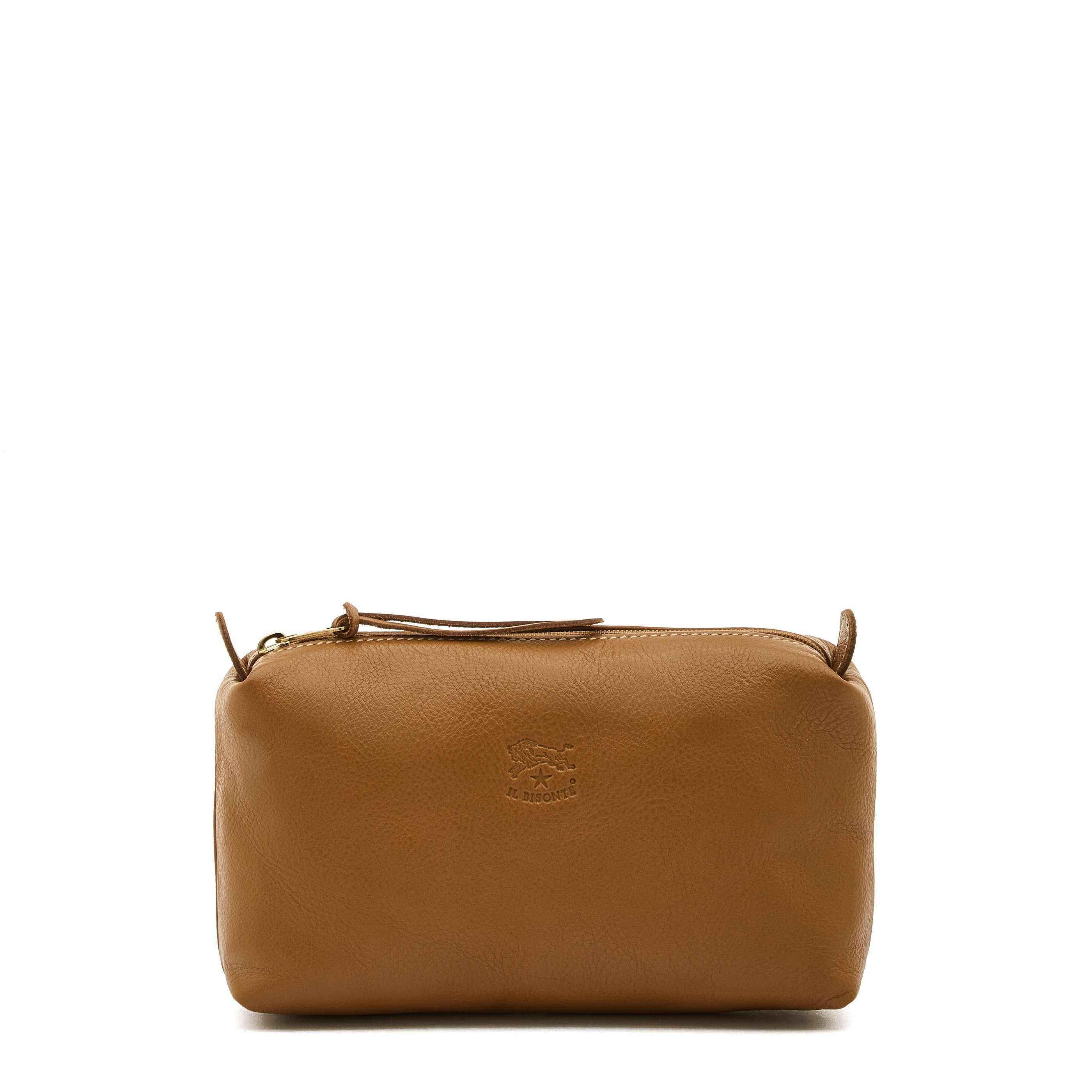 Women's beauty-case in leather color gianduia – Il Bisonte