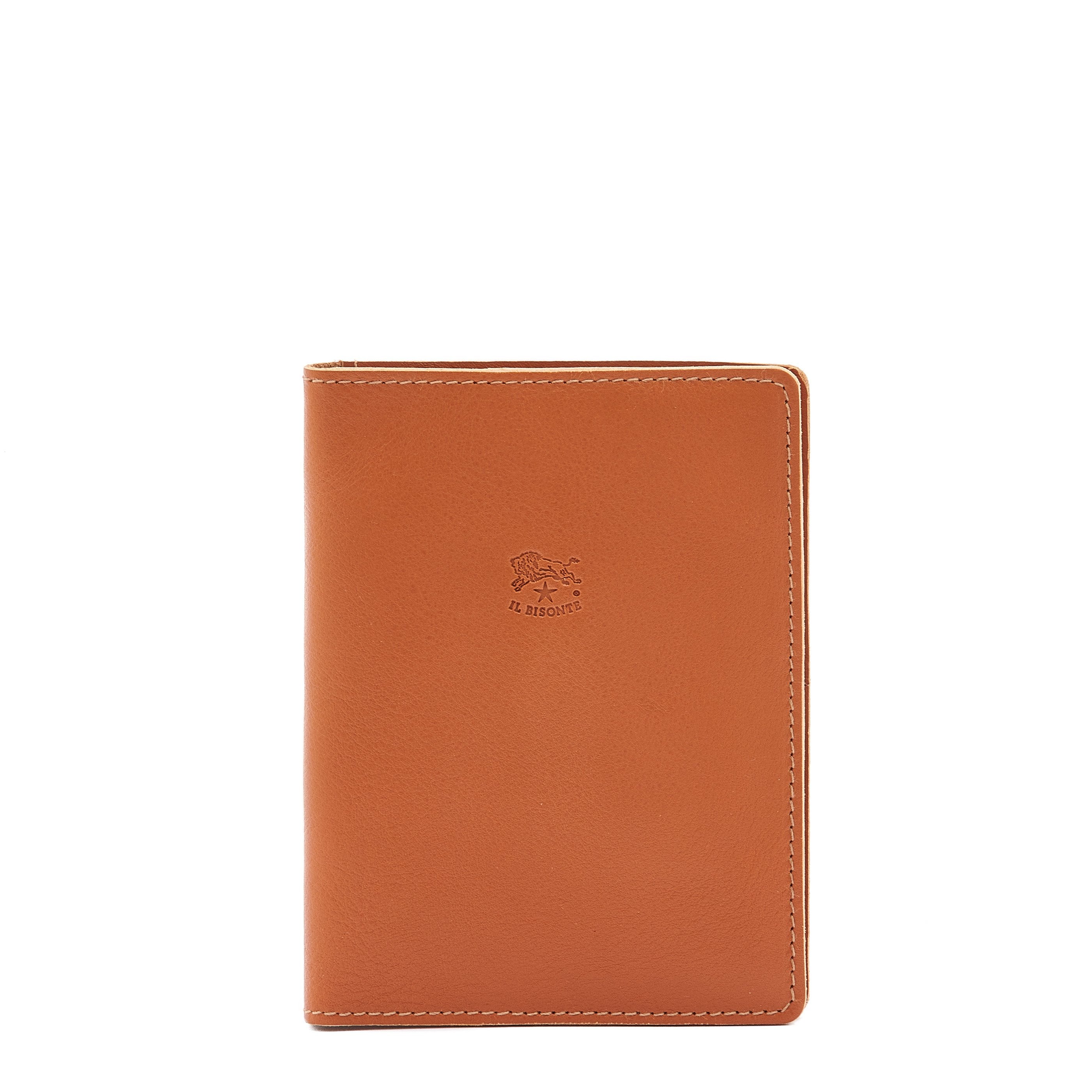 Passport holder in leather color caramel – Il Bisonte