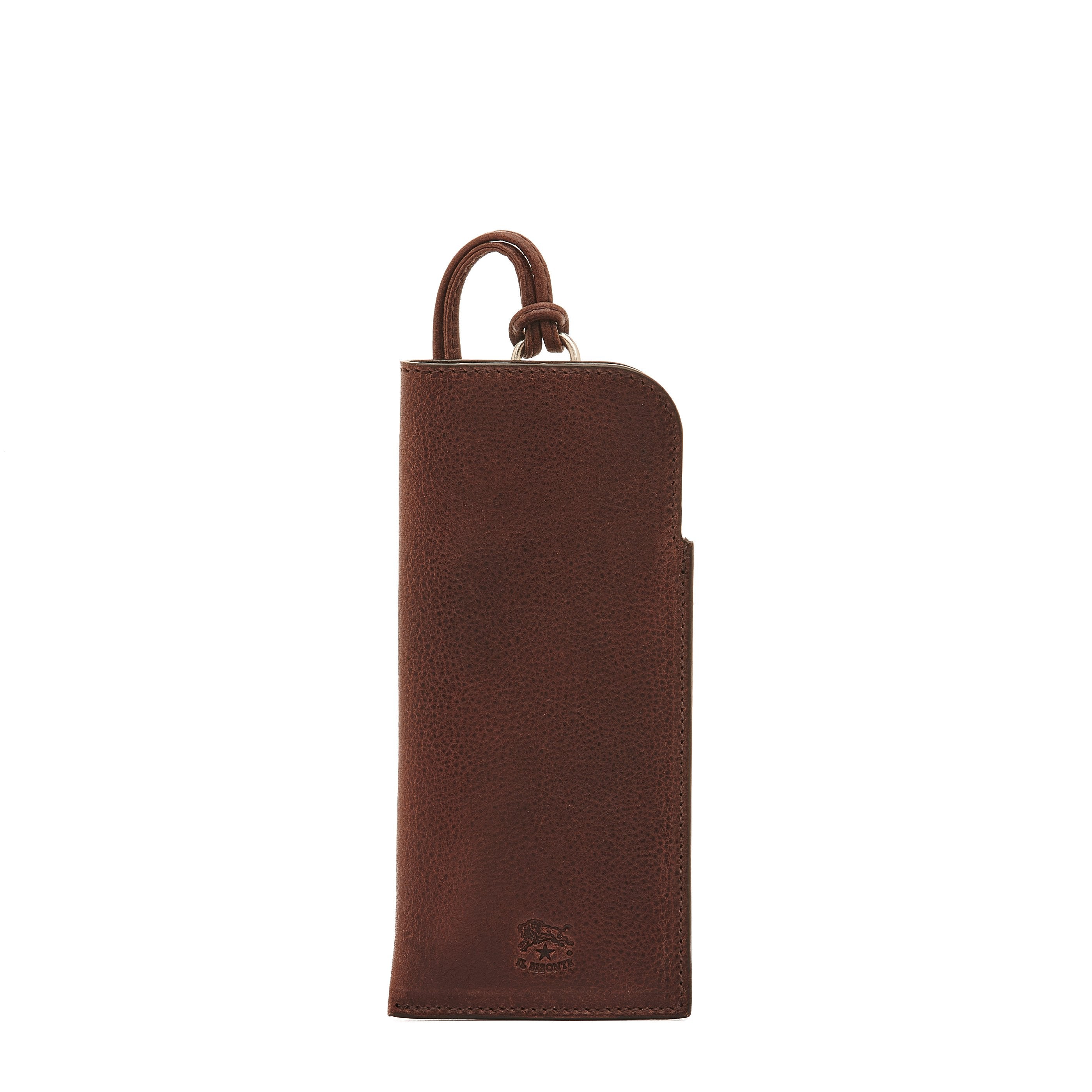 Duccio | Men's glasses case in vintage leather color coffee – Il