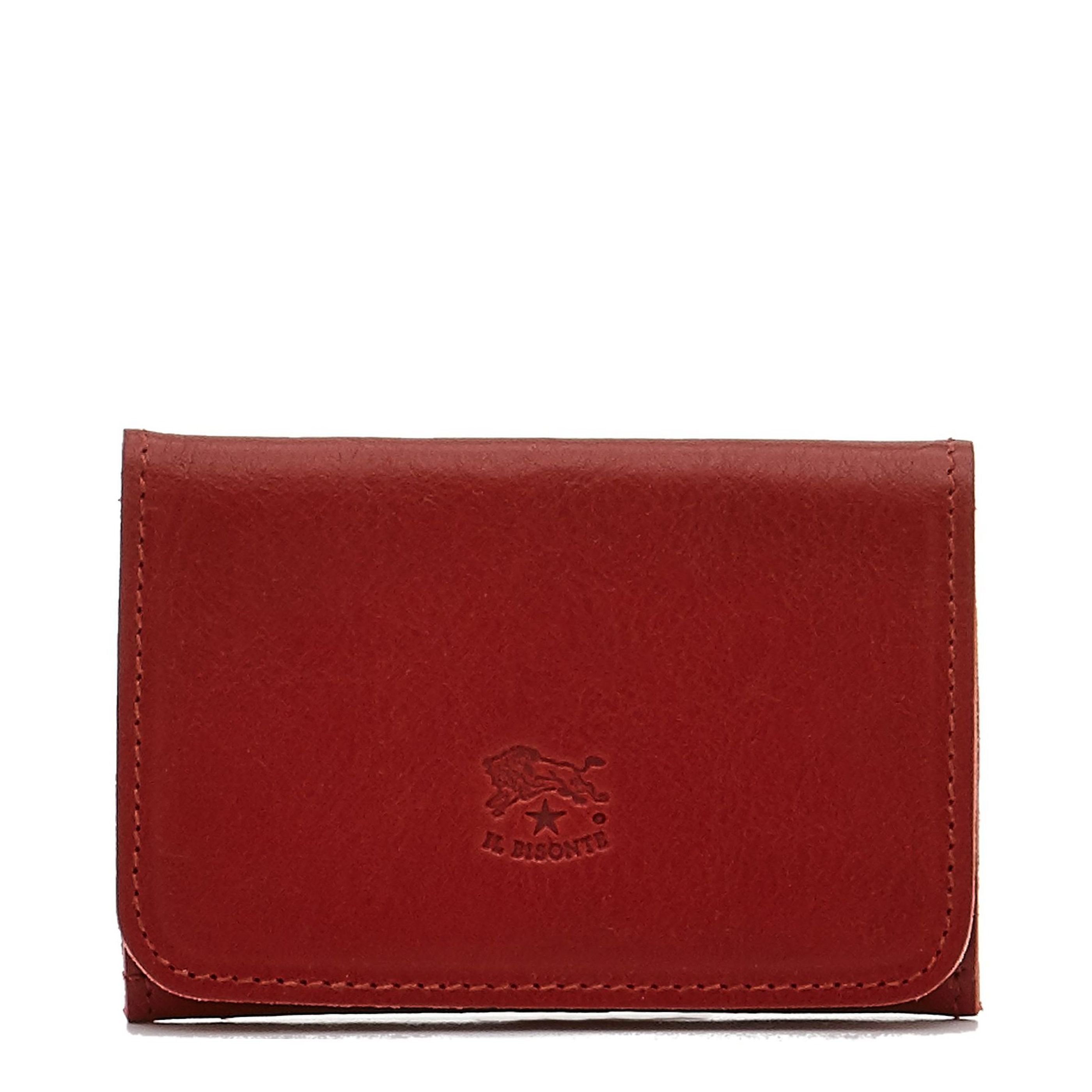 IL BISONTE レザー ケース レッド Card case in leather color red – Il Bisonte