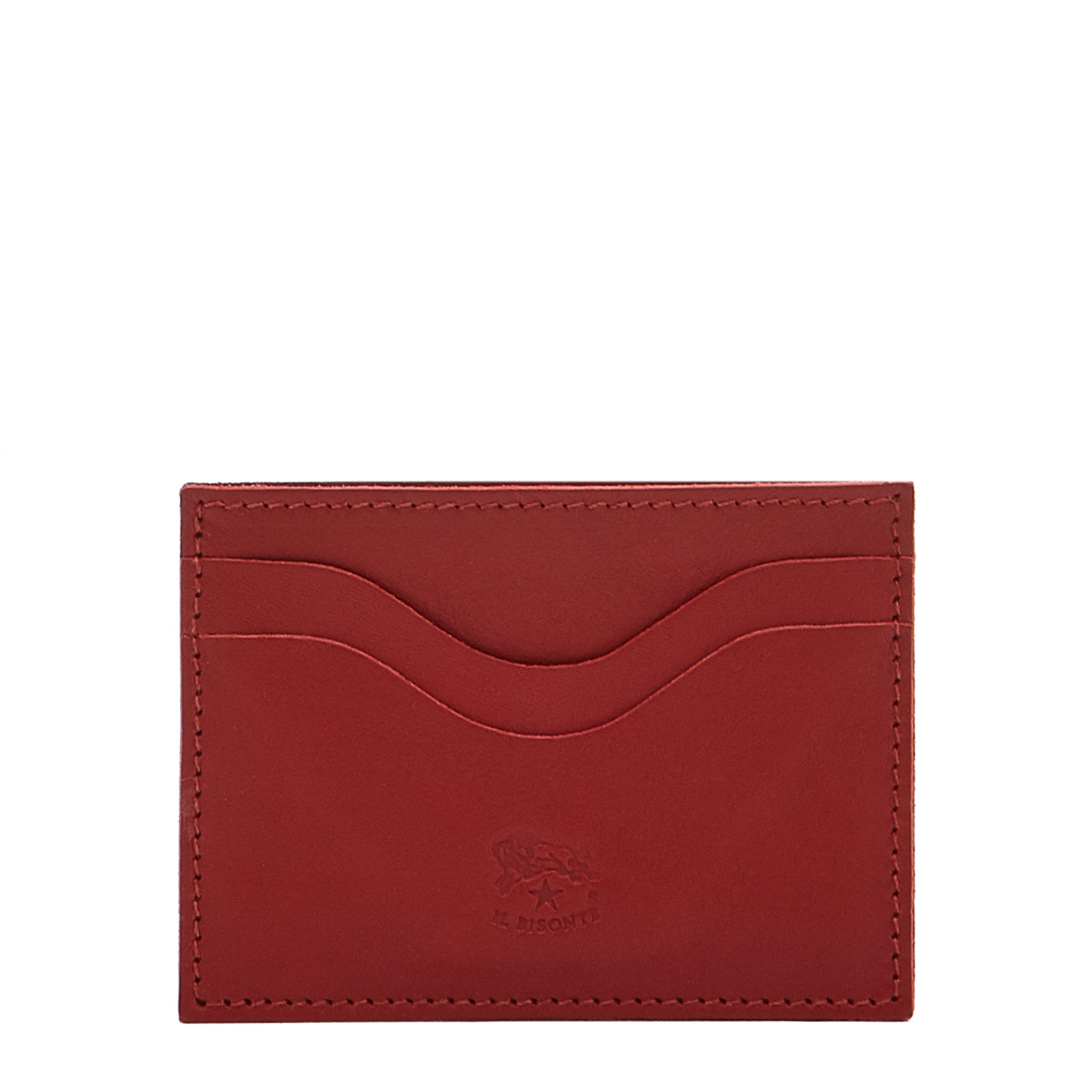 Salina | Card case in leather color red – Il Bisonte