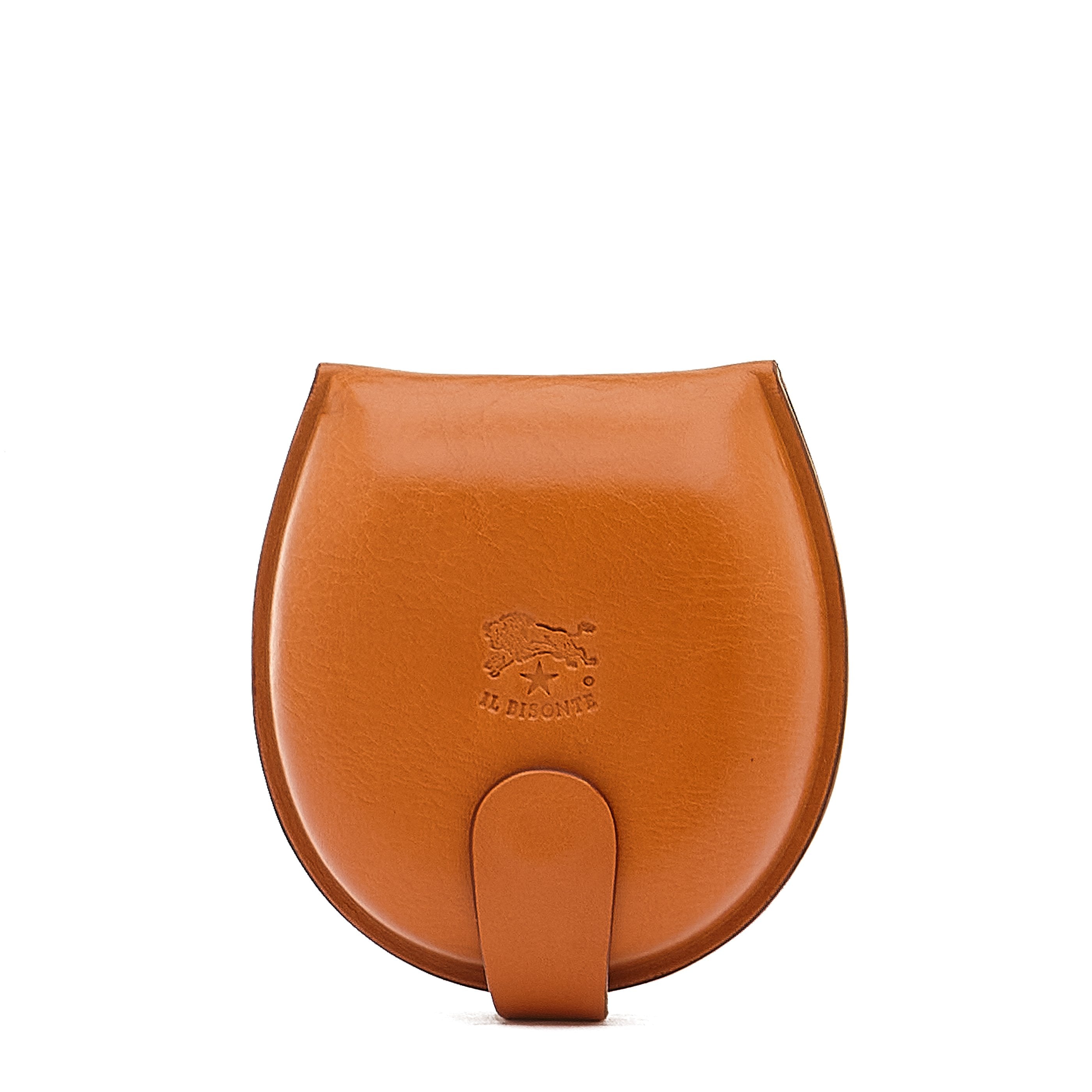 Men's coin purse in leather color caramel – Il Bisonte