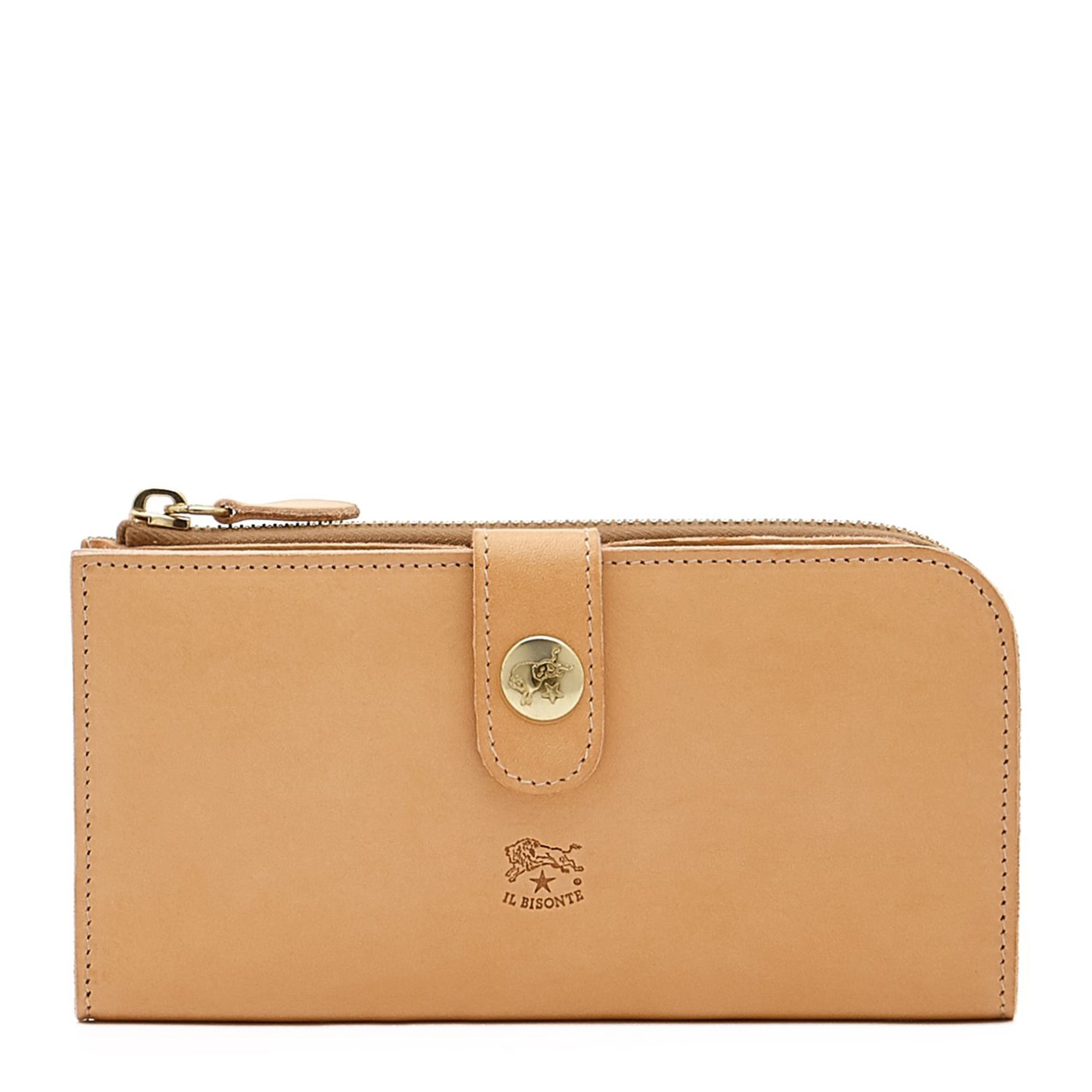Women's continental wallet in leather color natural – Il Bisonte