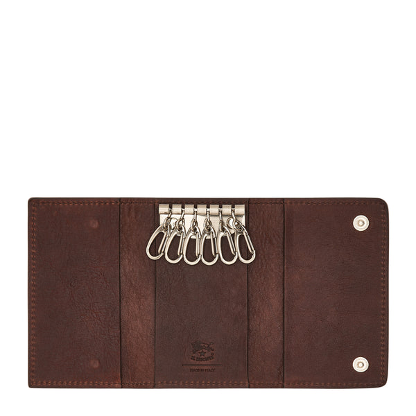 Oriuolo | Porte clefs pour homme en cuir vintage couleur cafè