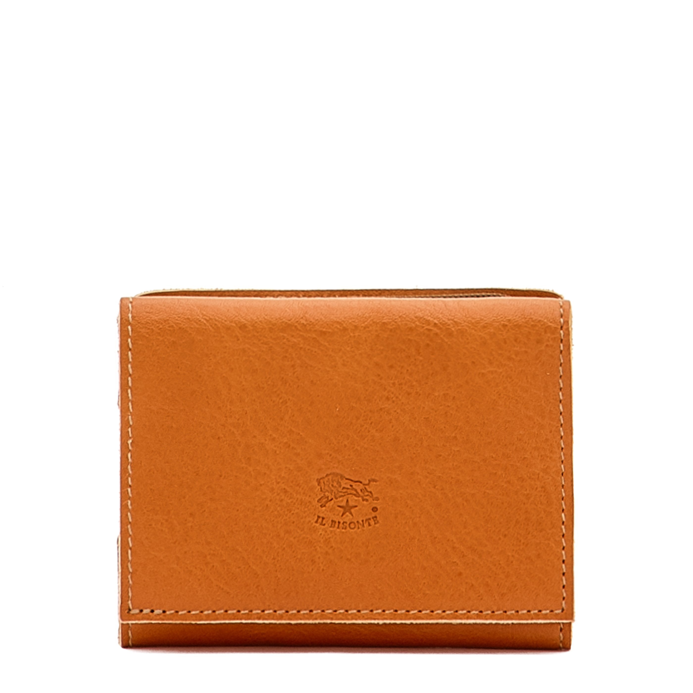 Wallet in calf leather color caramel