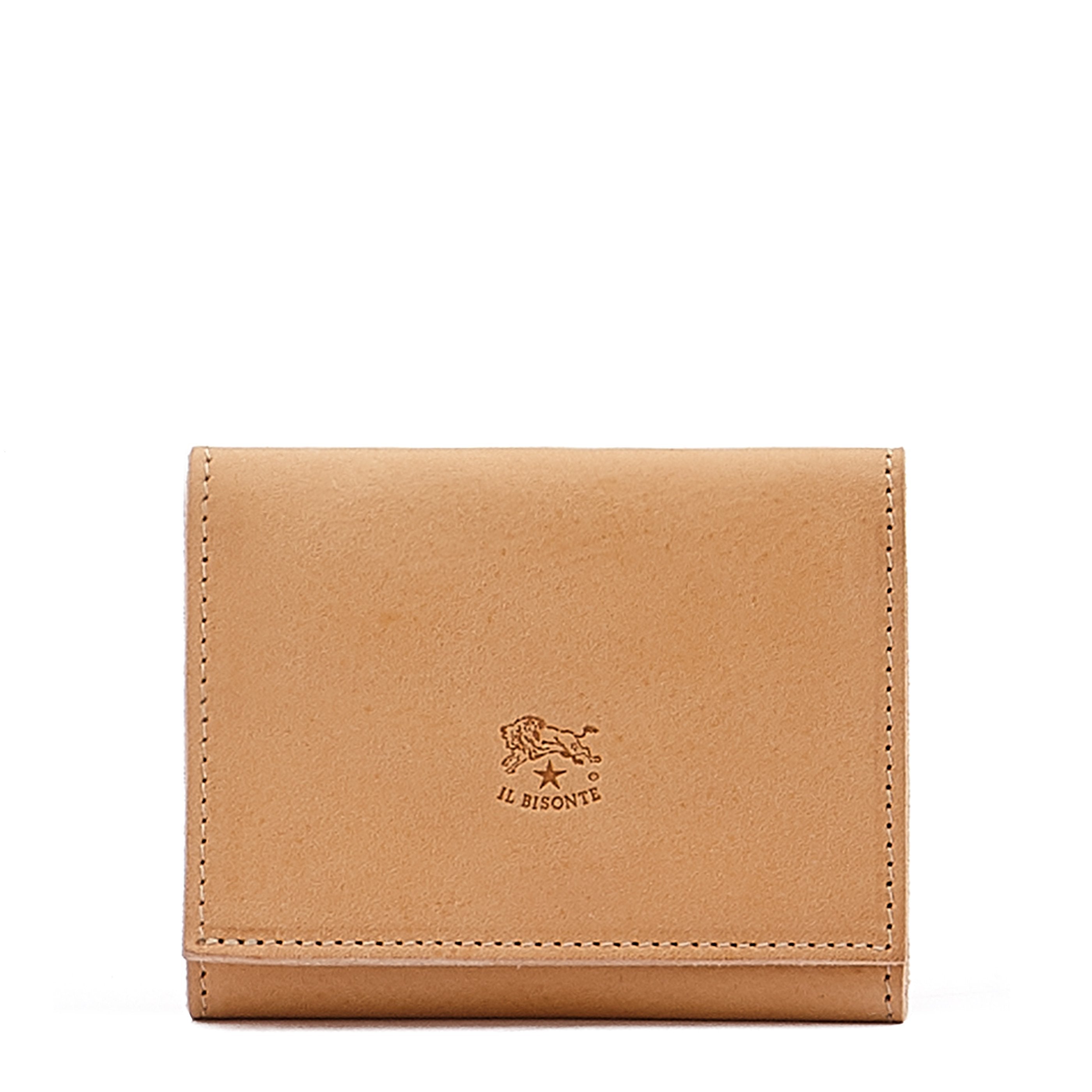 Wallet in calf leather color natural